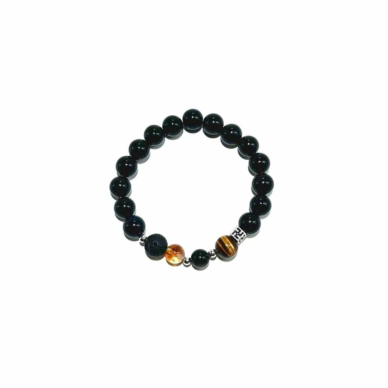 Obsidian, Tiger Eye & Citrine Bracelet- ASTROSOUL