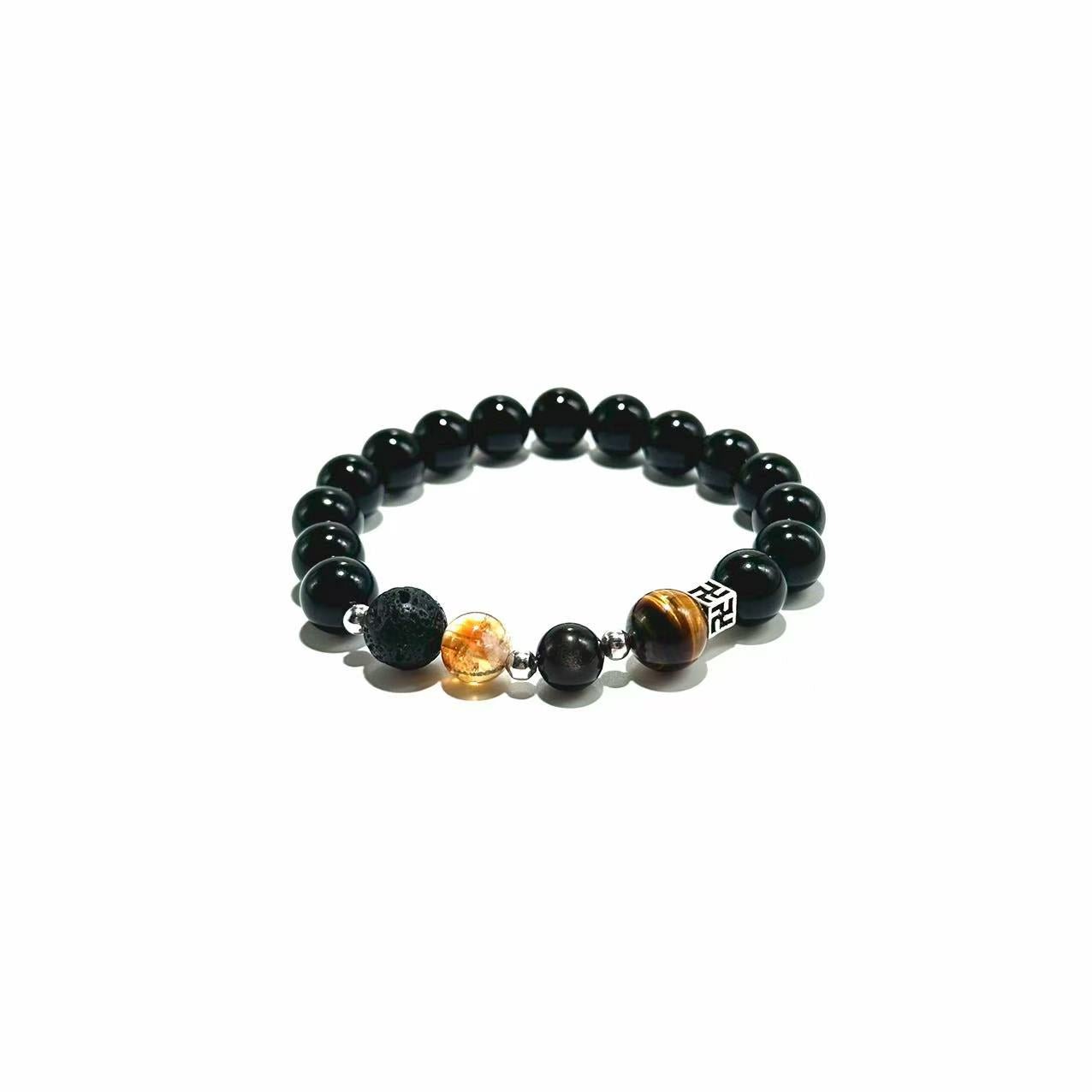 Obsidian, Tiger Eye & Citrine Bracelet- ASTROSOUL
