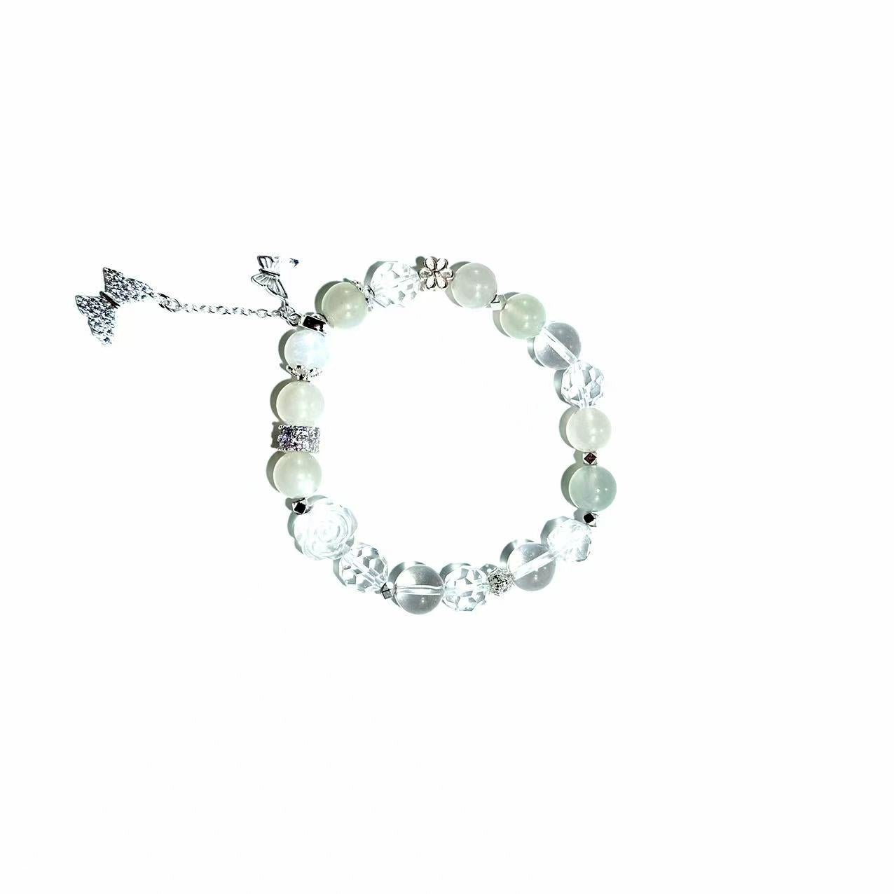 White Moonstone & Clear Quartz Bracelet- ASTROSOUL