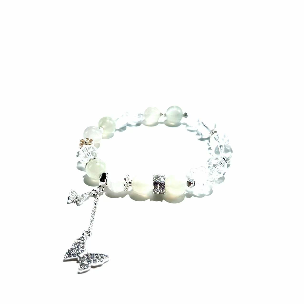 White Moonstone & Clear Quartz Bracelet- ASTROSOUL