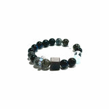 Labradorite, Obsidian & Aquamarine Bracelet- ASTROSOUL