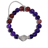Amethyst Love Bracelet – Amethyst, Strawberry Quartz & Clear Quartz - ASTROSOUL