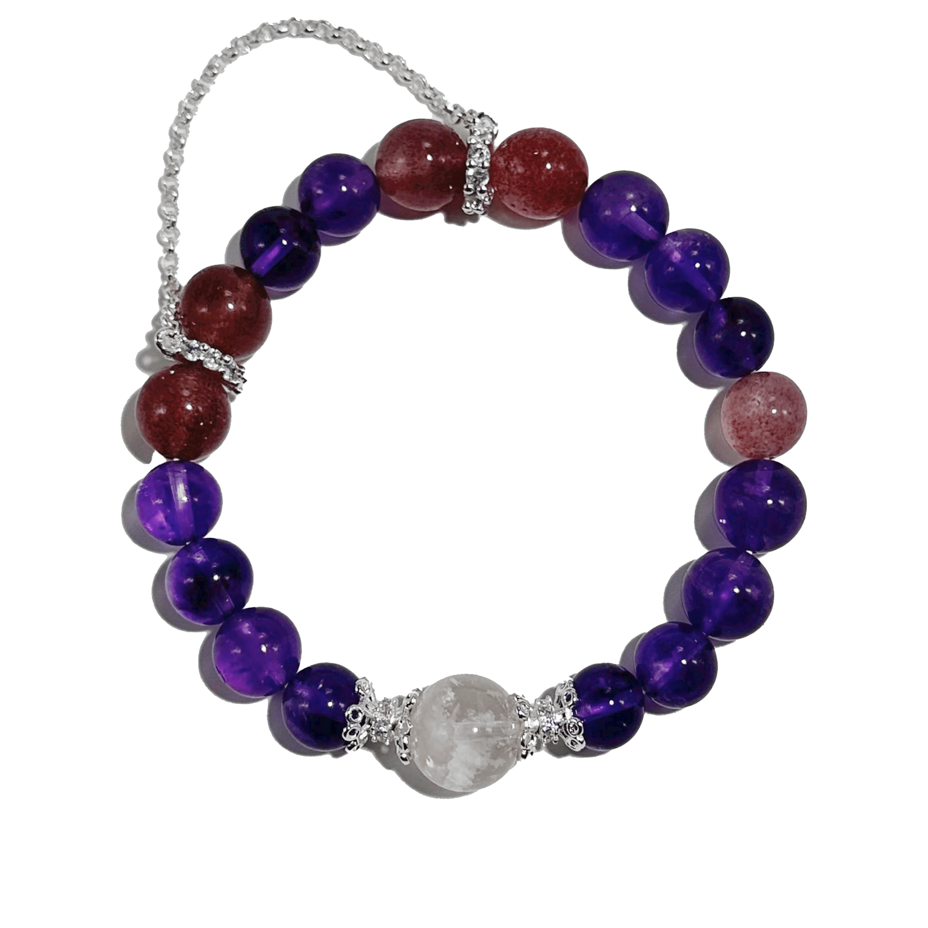 Amethyst Love Bracelet – Amethyst, Strawberry Quartz & Clear Quartz - ASTROSOUL