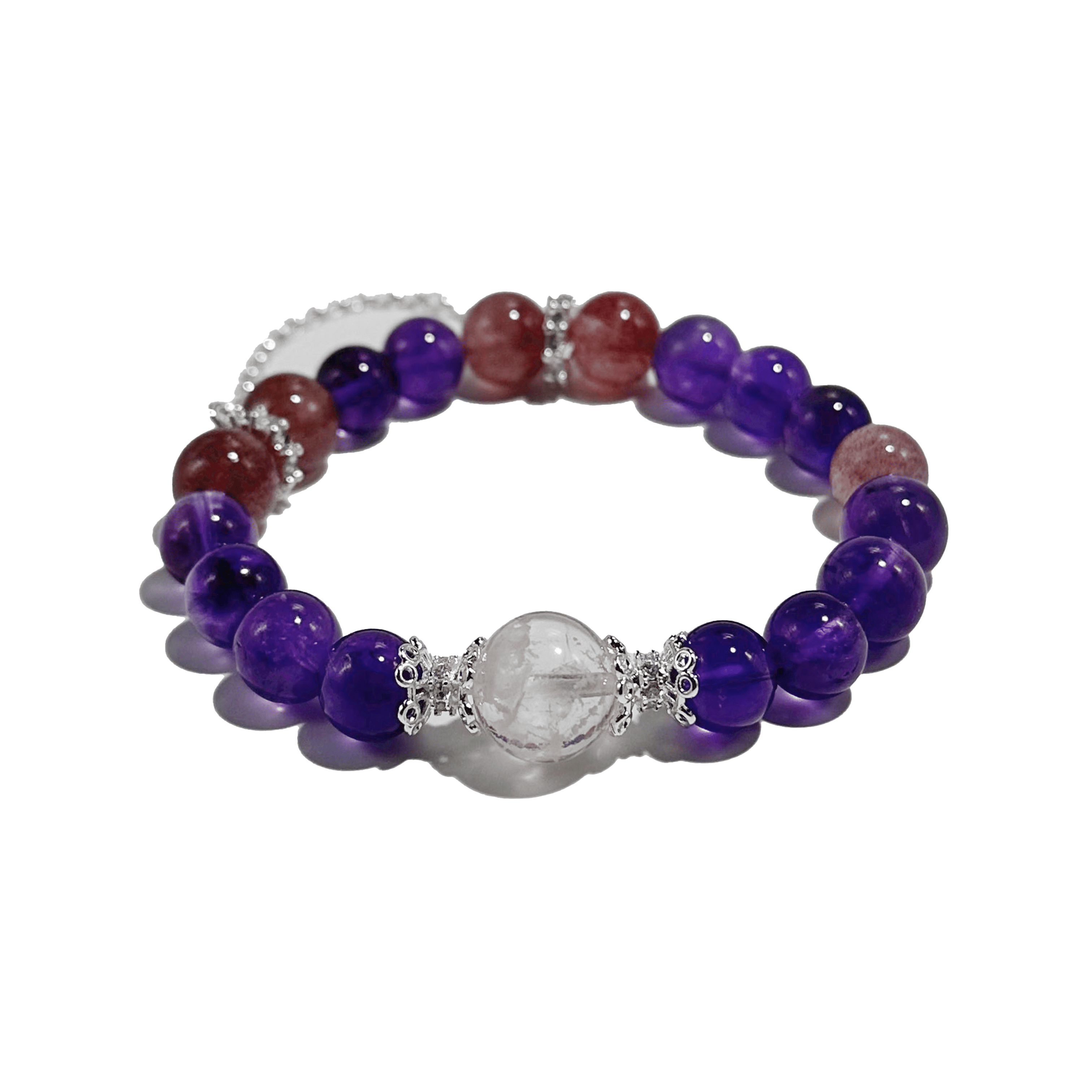 Amethyst Love Bracelet – Amethyst, Strawberry Quartz & Clear Quartz - ASTROSOUL