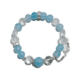 Blue Tranquility – Aquamarine & Clear Quartz crystal Bracelet - ASTROSOUL