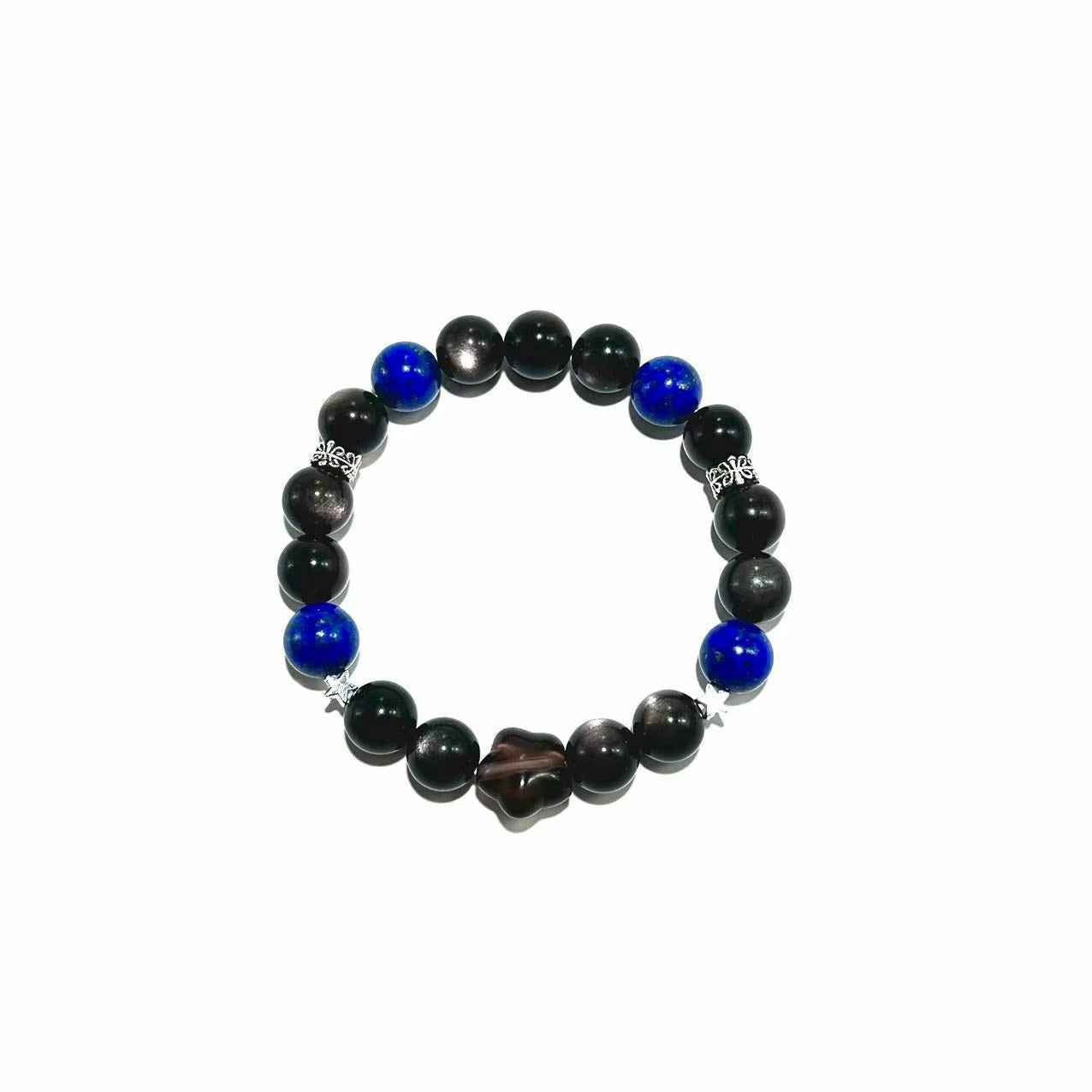 Obsidian, Lapis Lazuli & Smoky Quartz Bracelet- ASTROSOUL