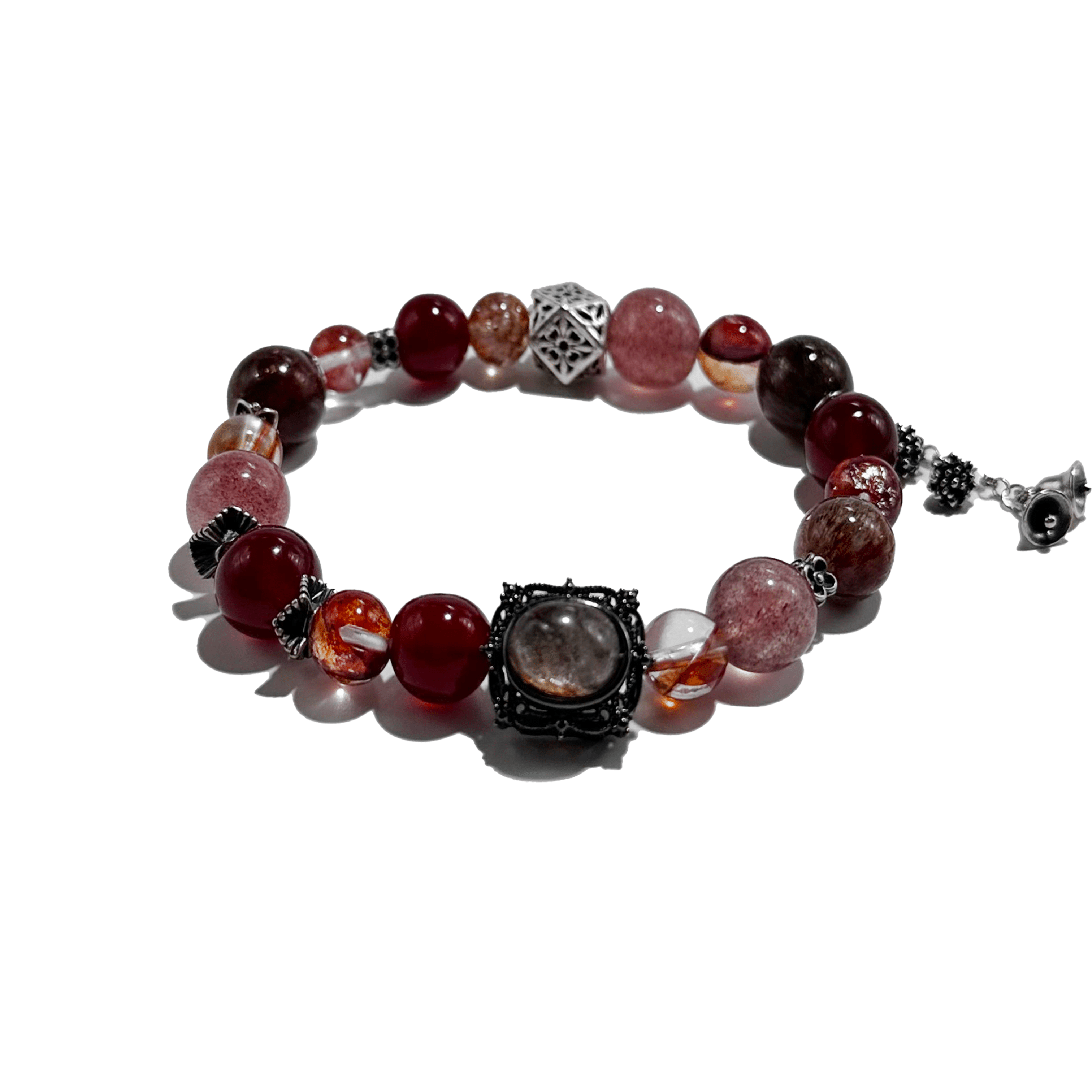 Crimson Empress – Garnet & Strawberry Quartz crystal Bracelet - ASTROSOUL