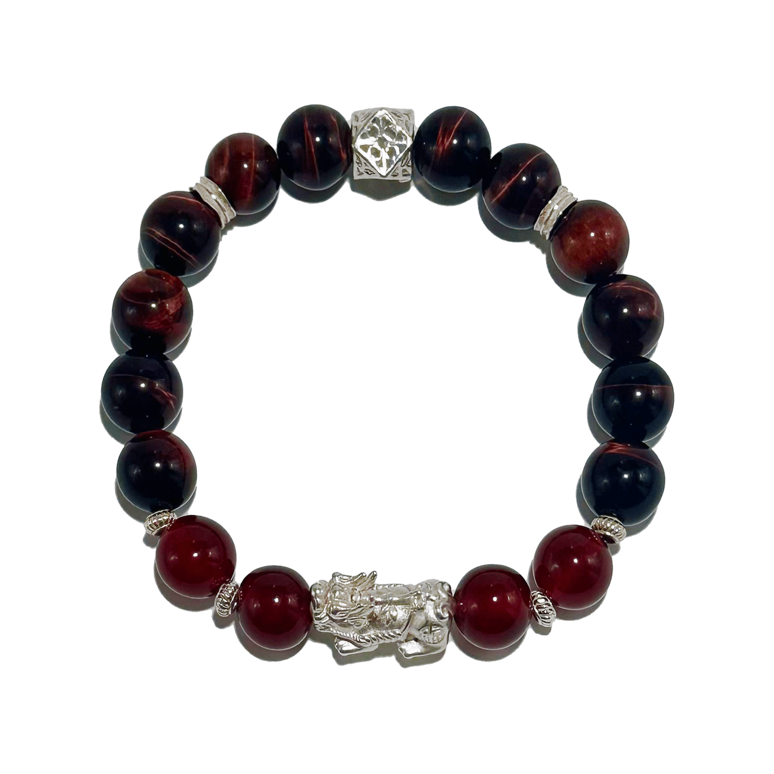 Crimson Guardian – Red Tiger Eye Pixiu Bracelet - ASTROSOUL