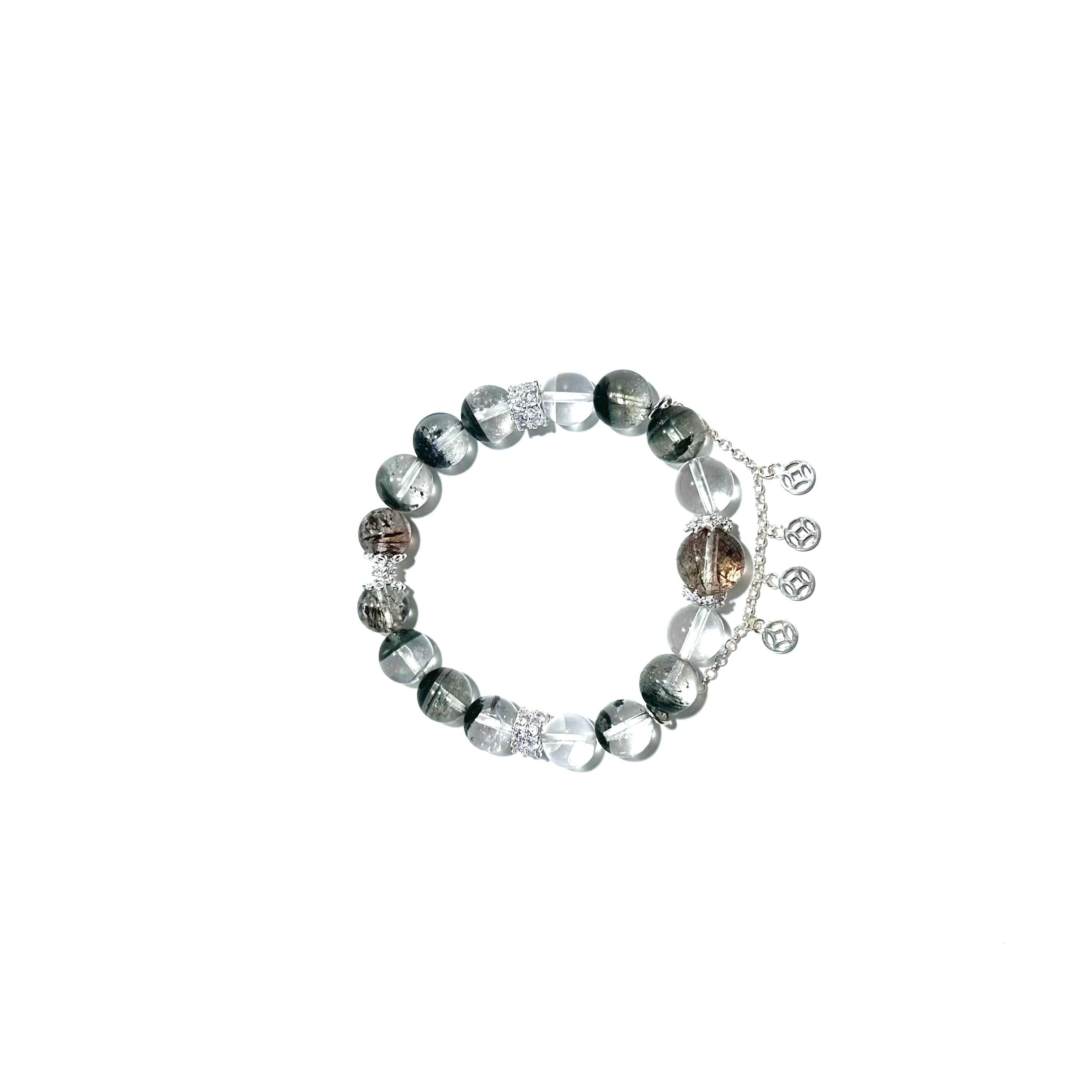 Rutilated Quartz & Moss Agate crystal Bracelet - ASTROSOUL