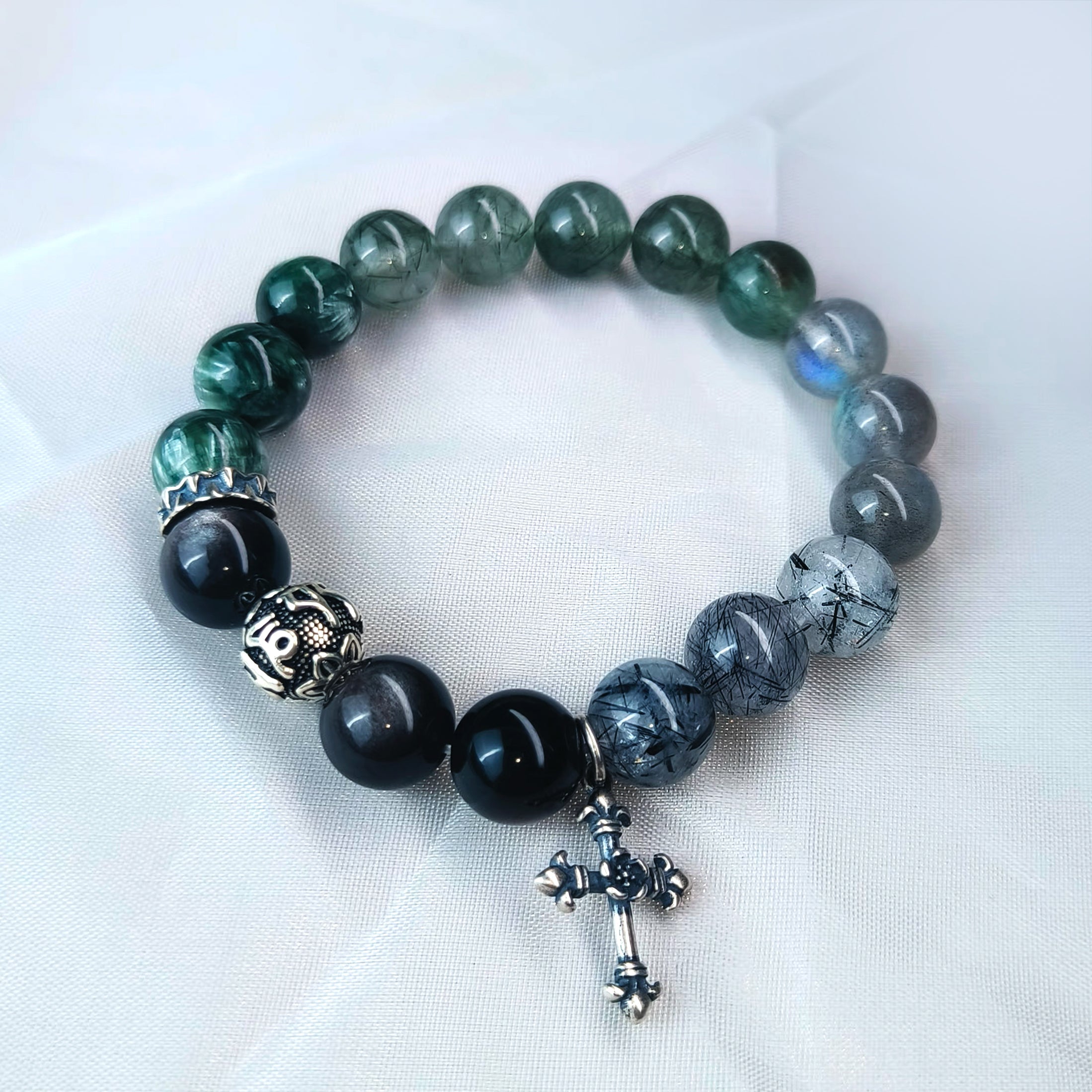 Green Rutilated Quartz & Obsidian- ASTROSOUL