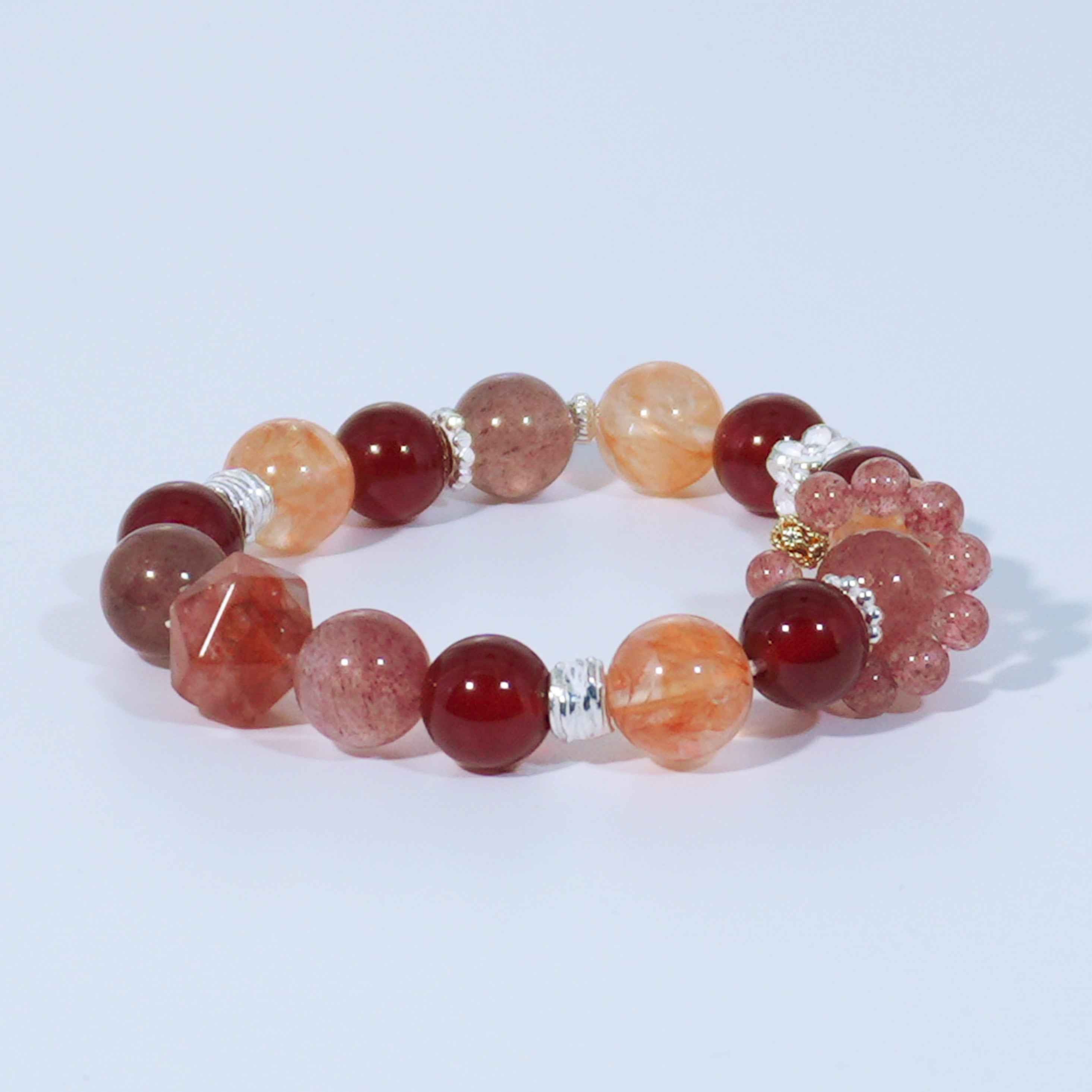 Sunset Glow Crystal Bracelet – Sunstone & Garnet - ASTROSOUL
