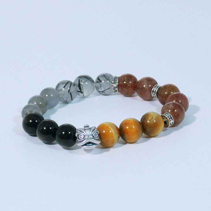 Tiger Eye, Rutilated Quartz & Obsidian- ASTROSOUL