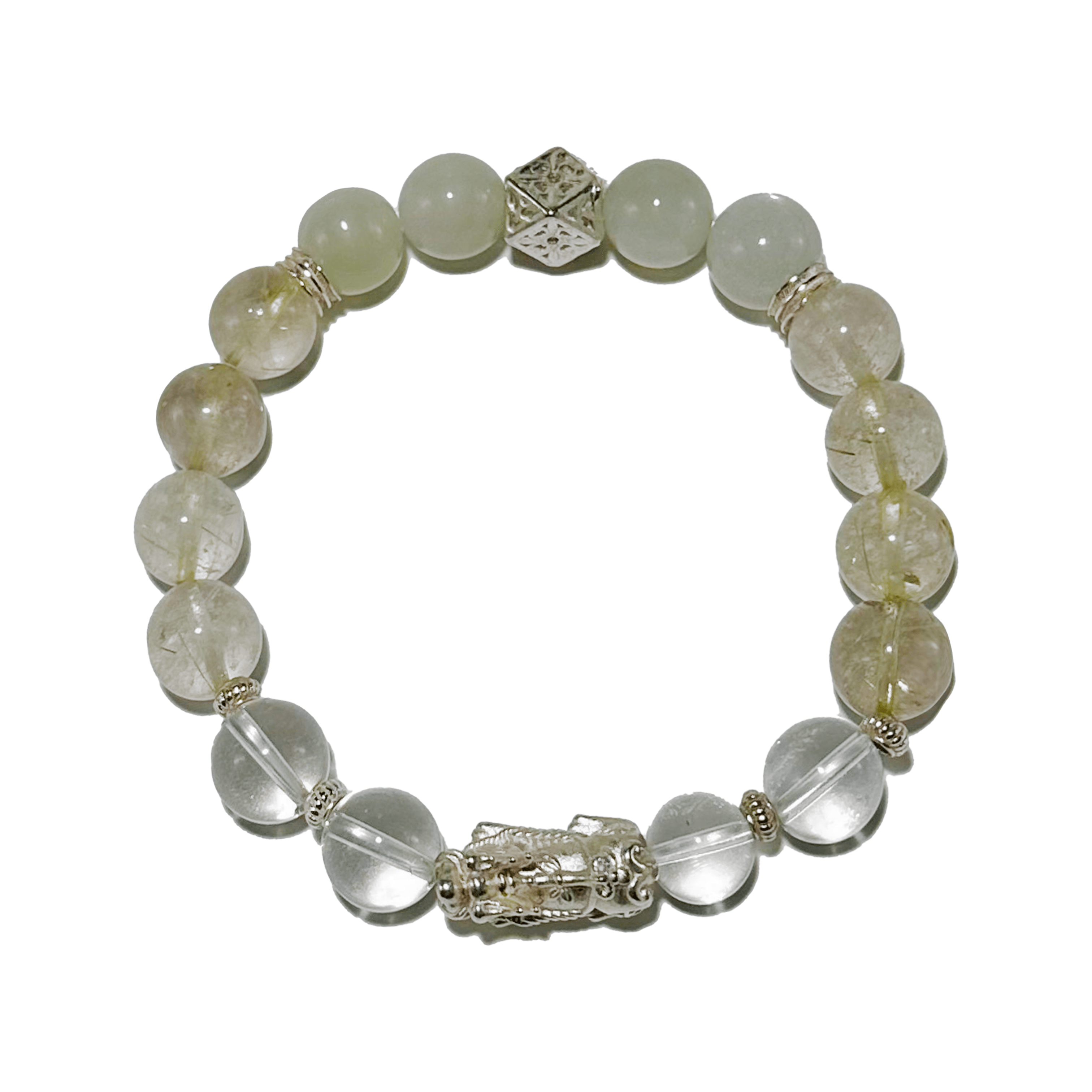 Fortune Blessing Bracelet – Jade, Rutilated Quartz & Pixiu - ASTROSOUL