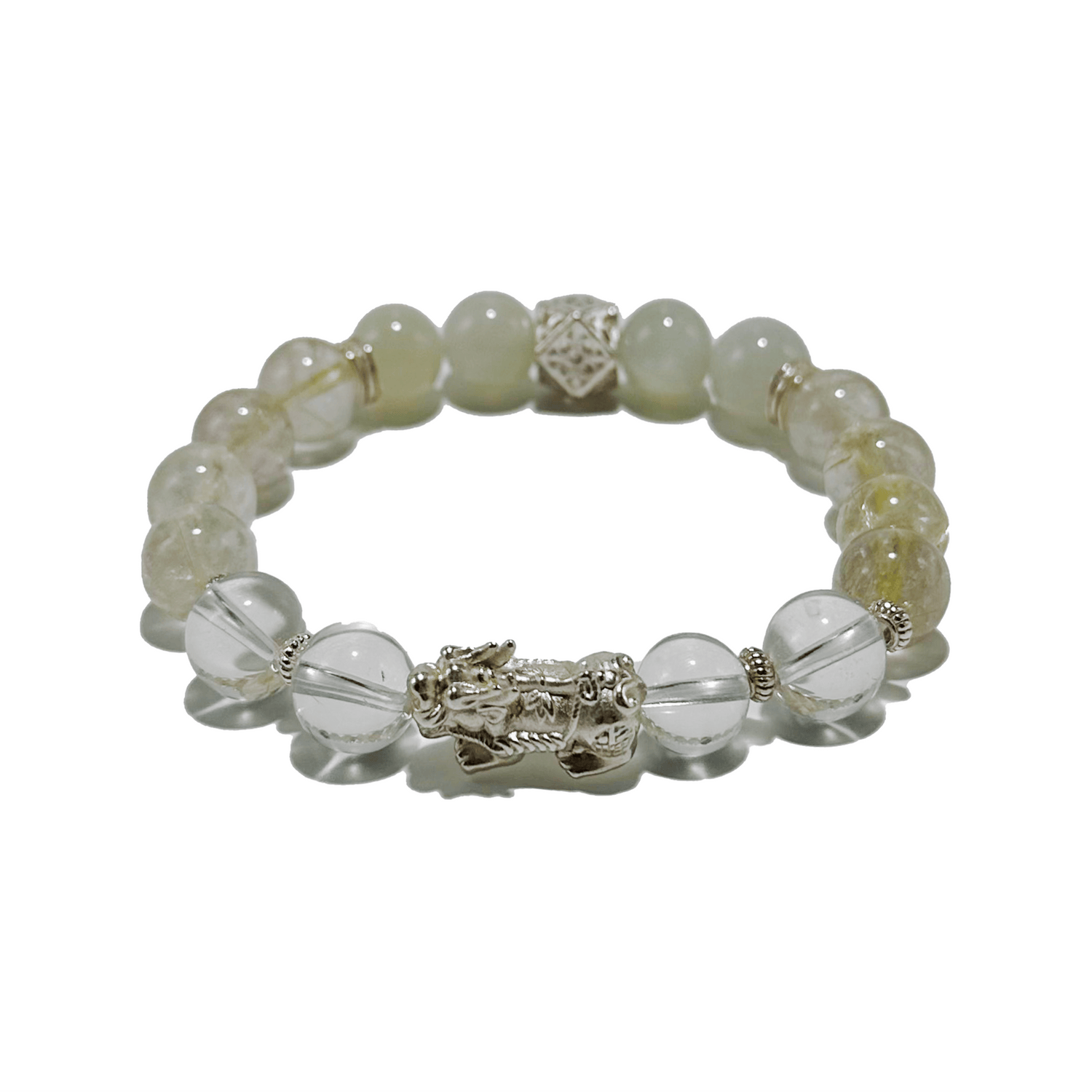 Fortune Blessing Bracelet – Jade, Rutilated Quartz & Pixiu - ASTROSOUL