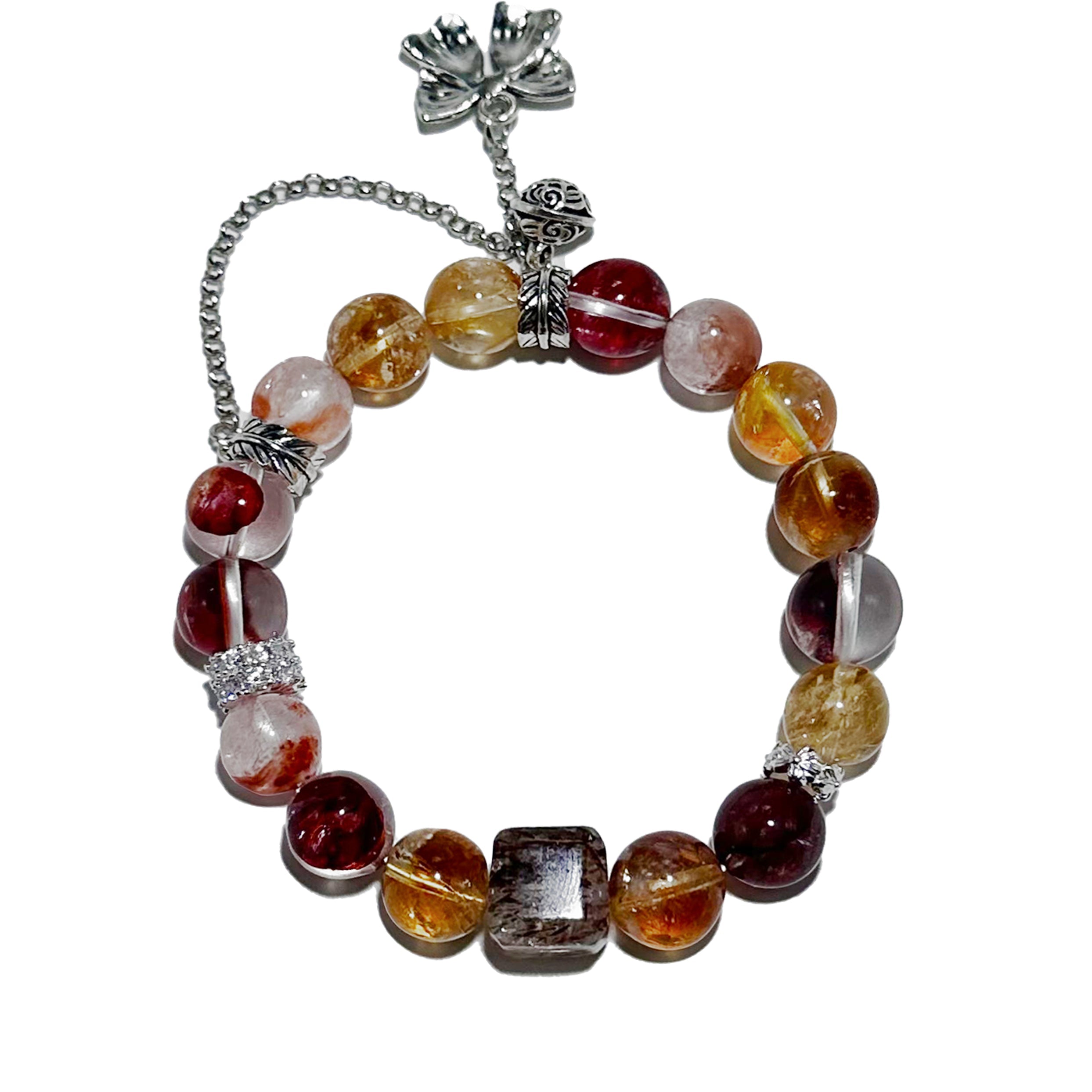 Fortune Harmony Bracelet – Rutilated Quartz & Strawberry Quartz - ASTROSOUL