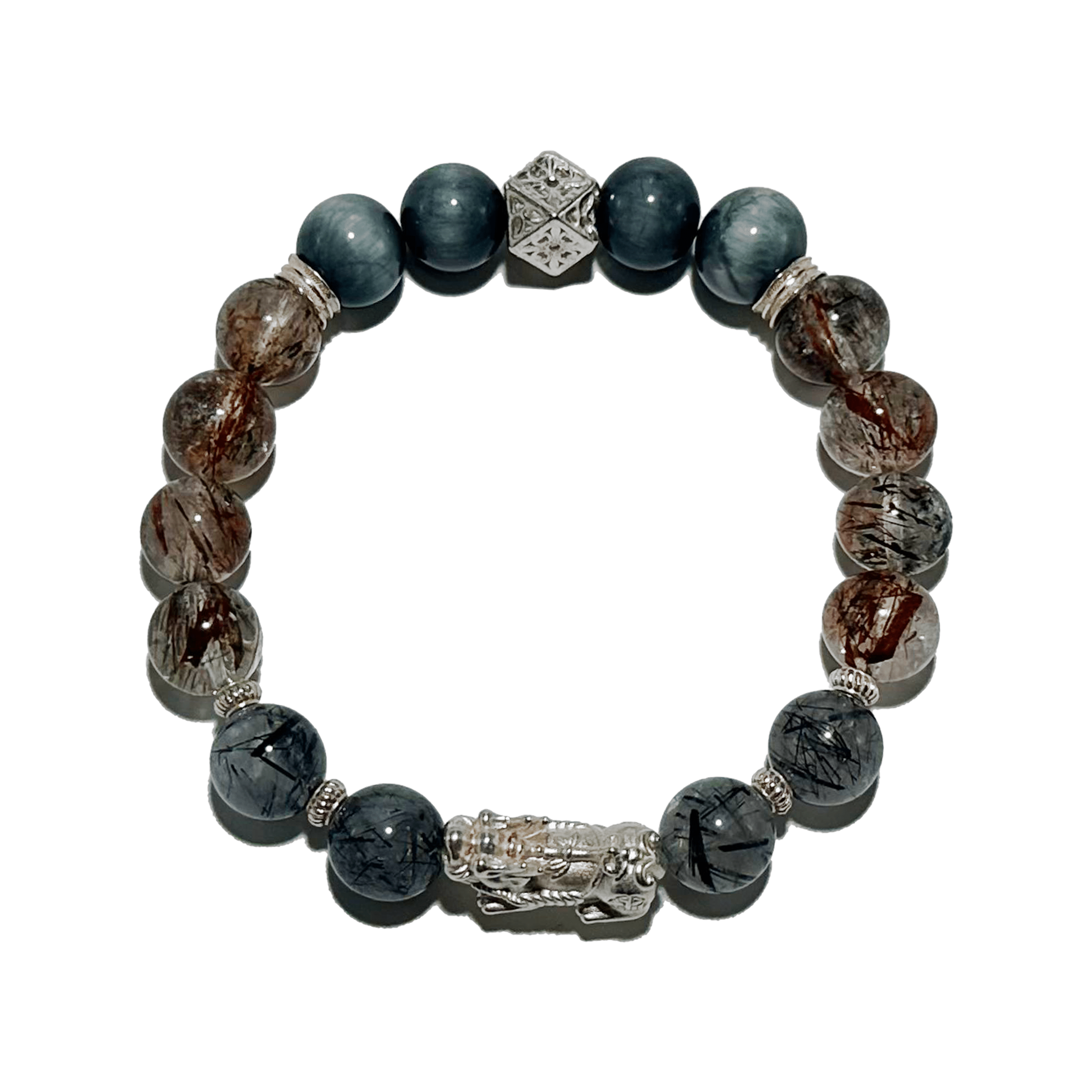Fortune Shield Bracelet – Rutilated Quartz, Labradorite & Pixiu - ASTROSOUL