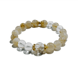 Golden Clarity – Rutilated Quartz & Clear Quartz crystal Bracelet - ASTROSOUL
