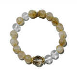 Golden Clarity – Rutilated Quartz & Clear Quartz crystal Bracelet - ASTROSOUL