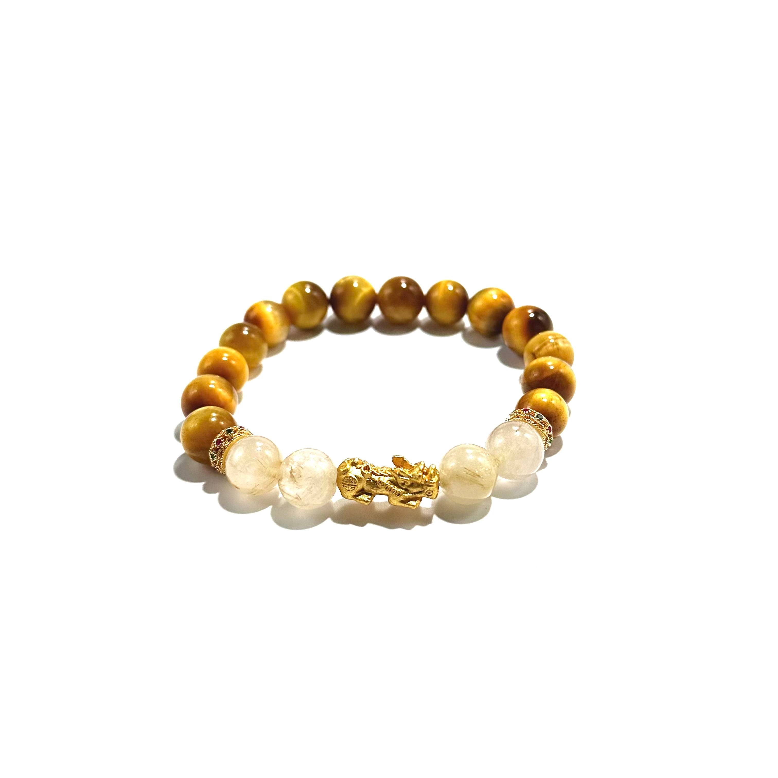 Tiger Eye & Citrine Pixiu crystal Bracelet- ASTROSOUL