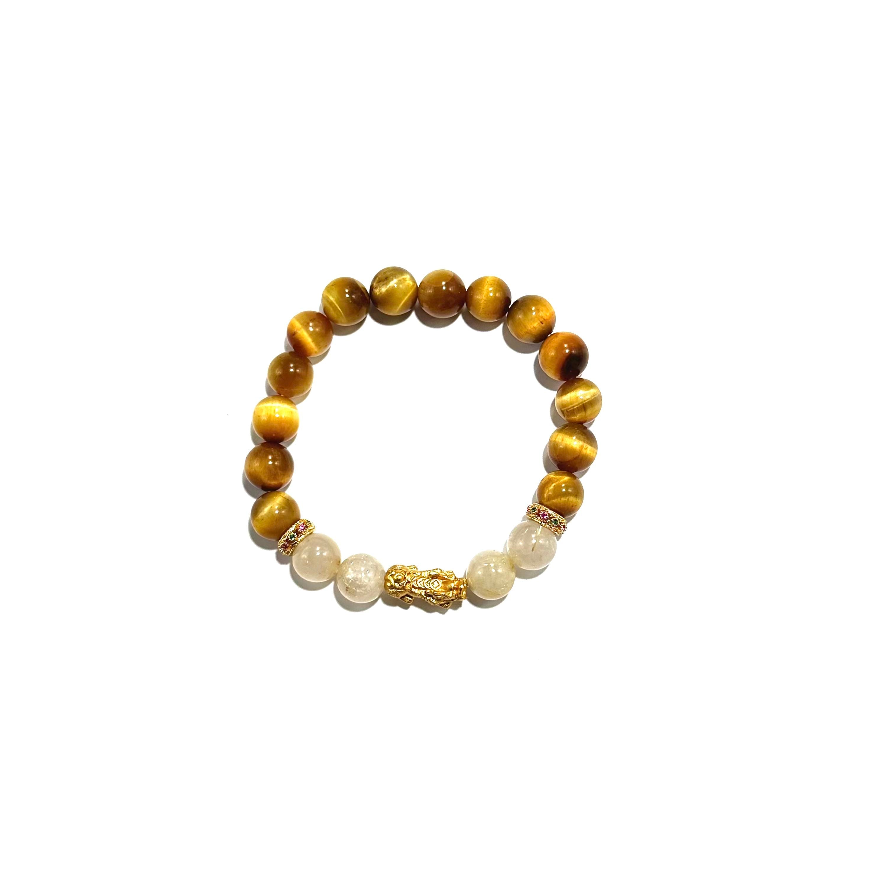 Tiger Eye & Citrine Pixiu crystal Bracelet- ASTROSOUL