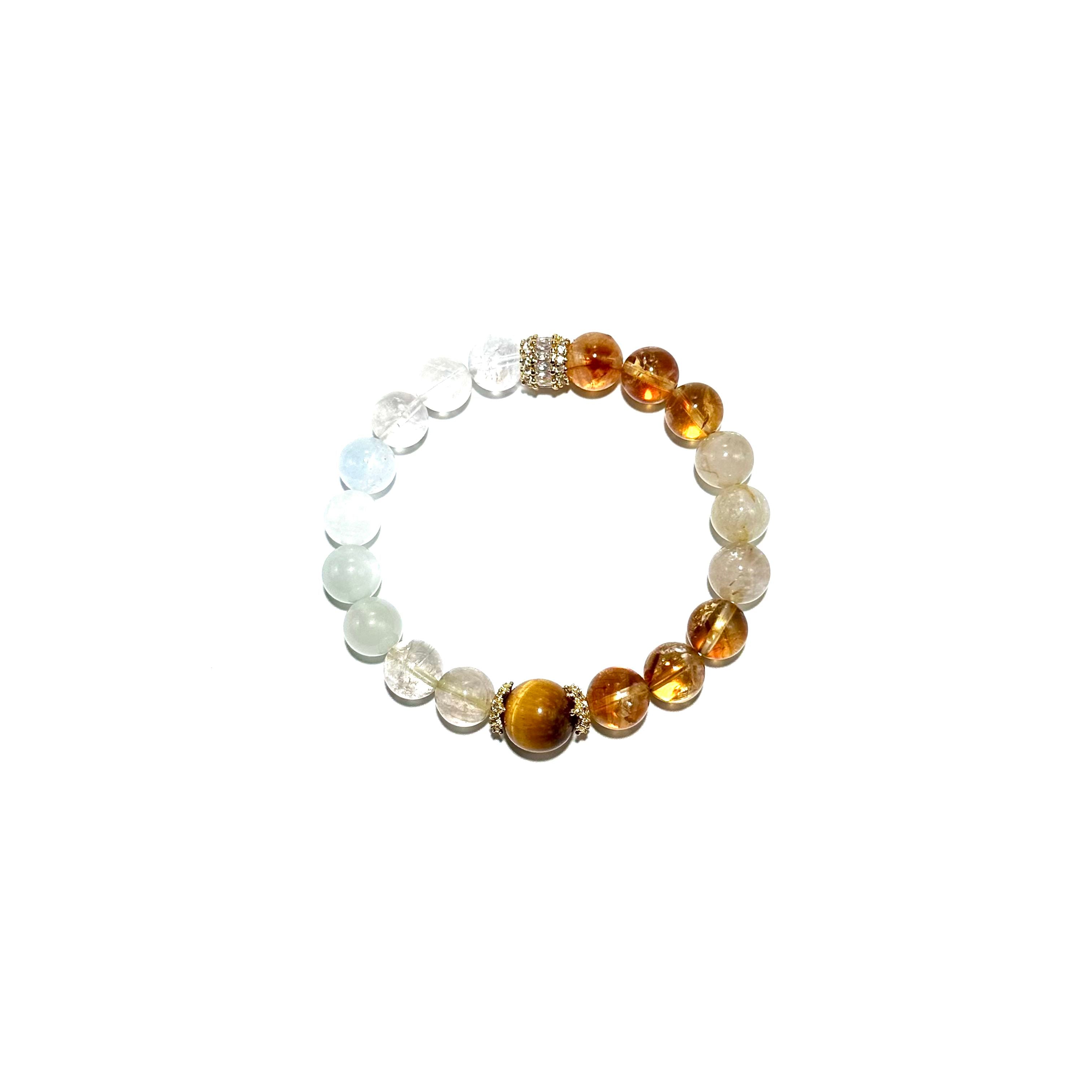 Tiger Eye, Citrine & Rutilated Quartz Bracelet- ASTROSOUL