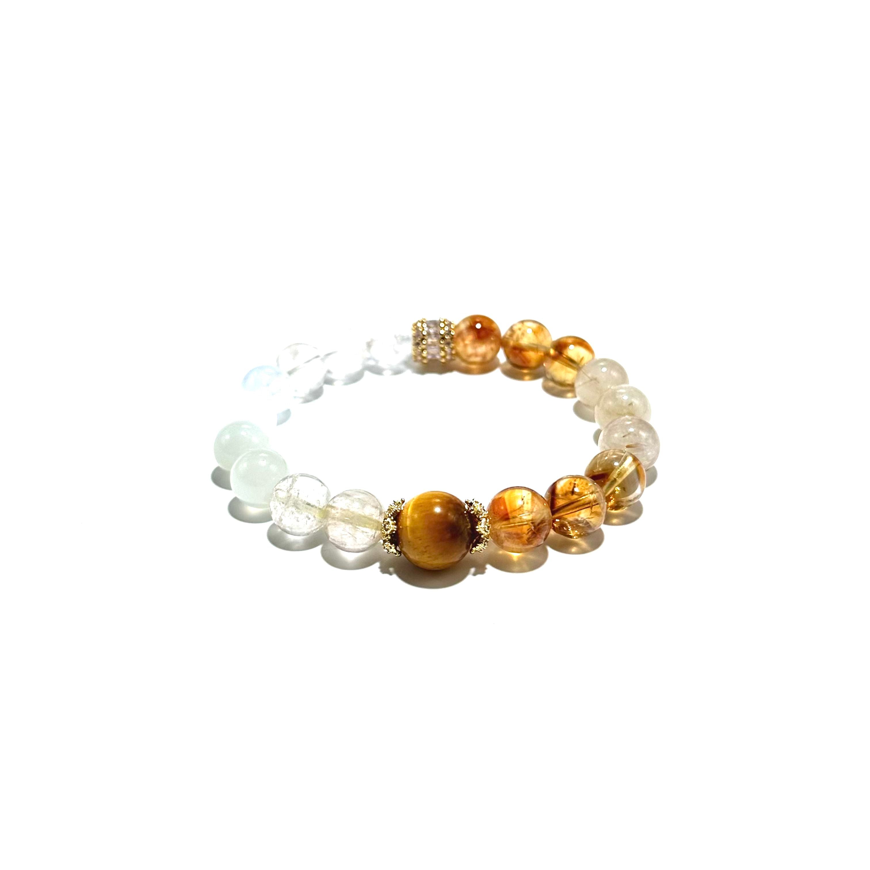 Tiger Eye, Citrine & Rutilated Quartz Bracelet- ASTROSOUL