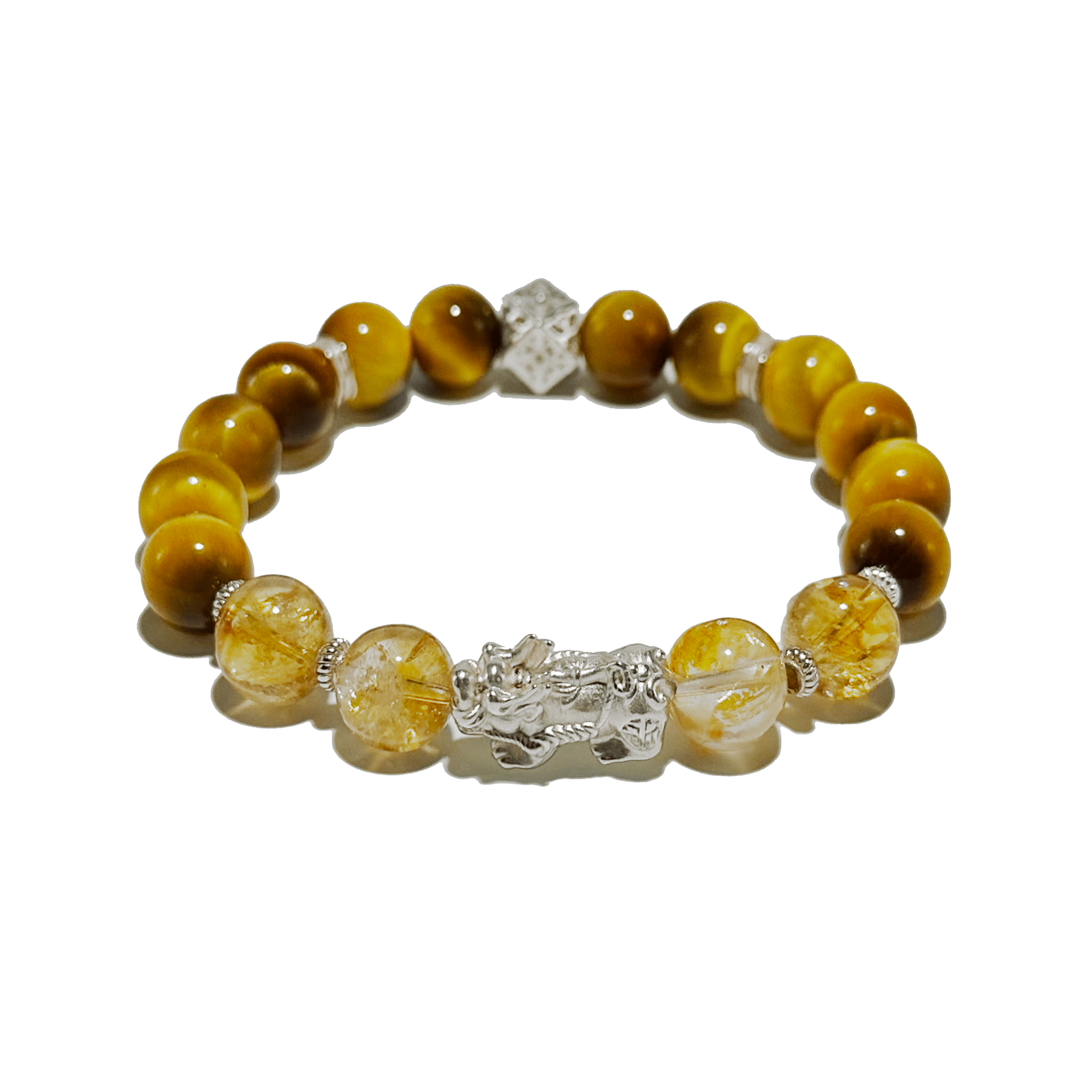 Golden Guardian Crystal Bracelet – Tiger Eye & Citrine Pixiu - ASTROSOUL