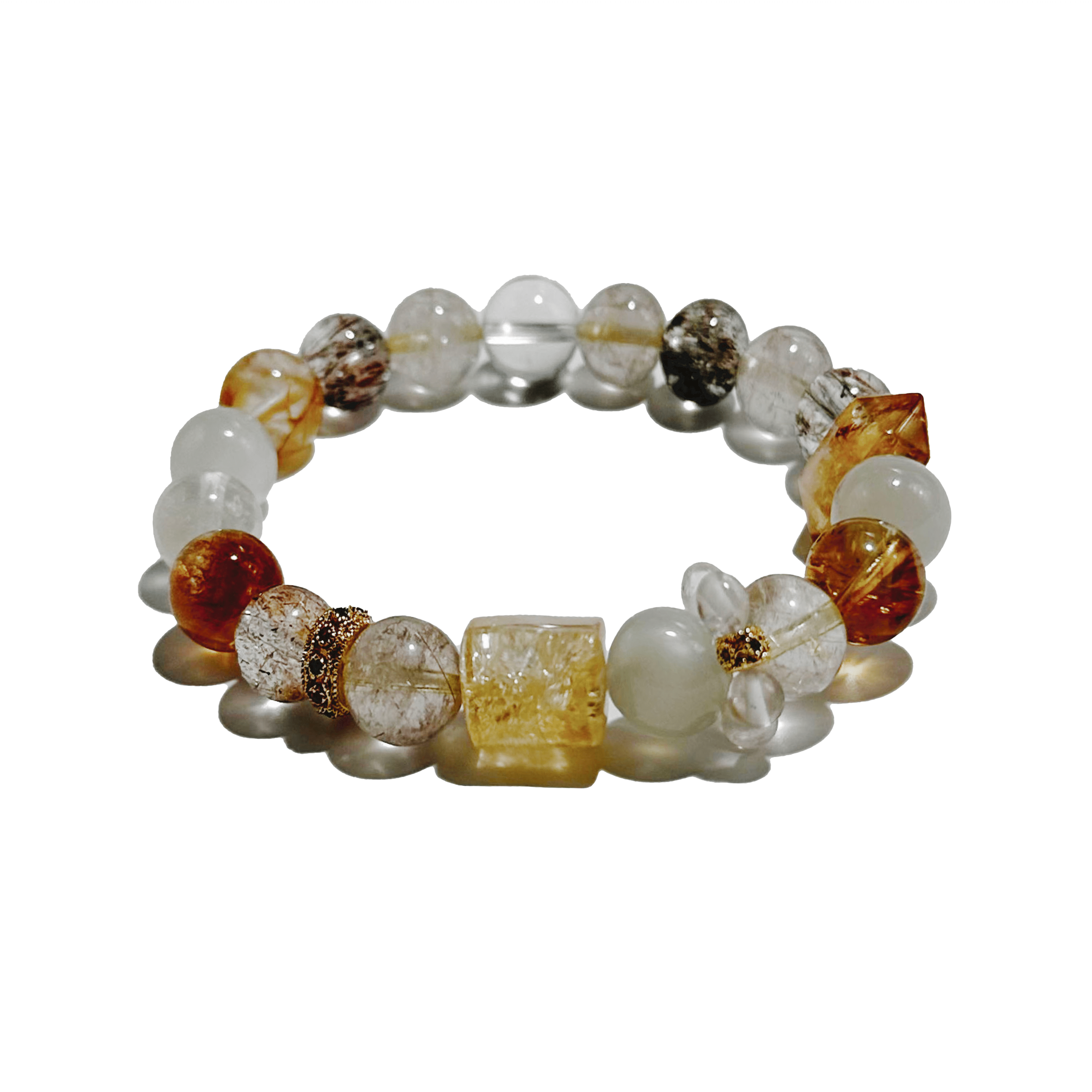 Golden Harmony – Citrine & Rutilated Quartz Bracelet - ASTROSOUL