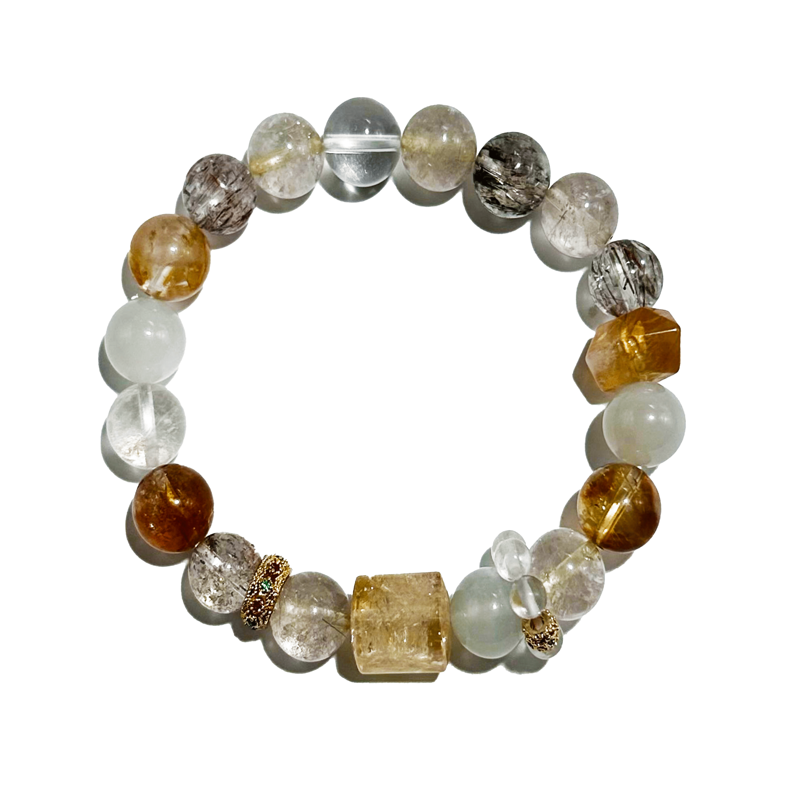 Golden Harmony – Citrine & Rutilated Quartz Bracelet - ASTROSOUL