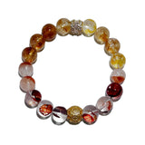 Golden Radiance Bracelet – Rutilated Quartz & Strawberry Quartz - ASTROSOUL