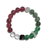 Harmony Spectrum – Strawberry Quartz, Green Aventurine & Clear Quartz Bracelet - ASTROSOUL