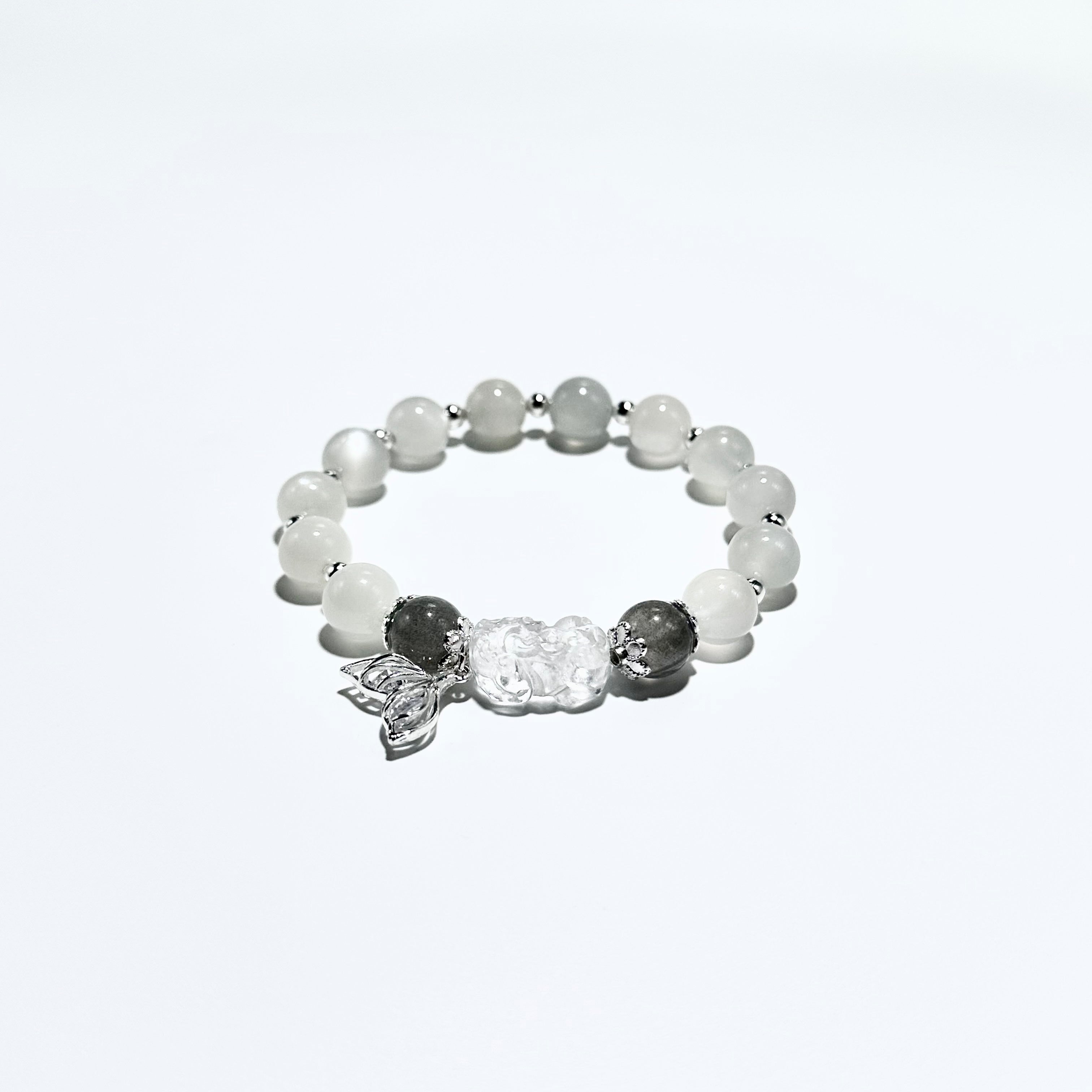 Jade Harmony Pixiu Bracelet – White Jade & Labradorite - ASTROSOUL