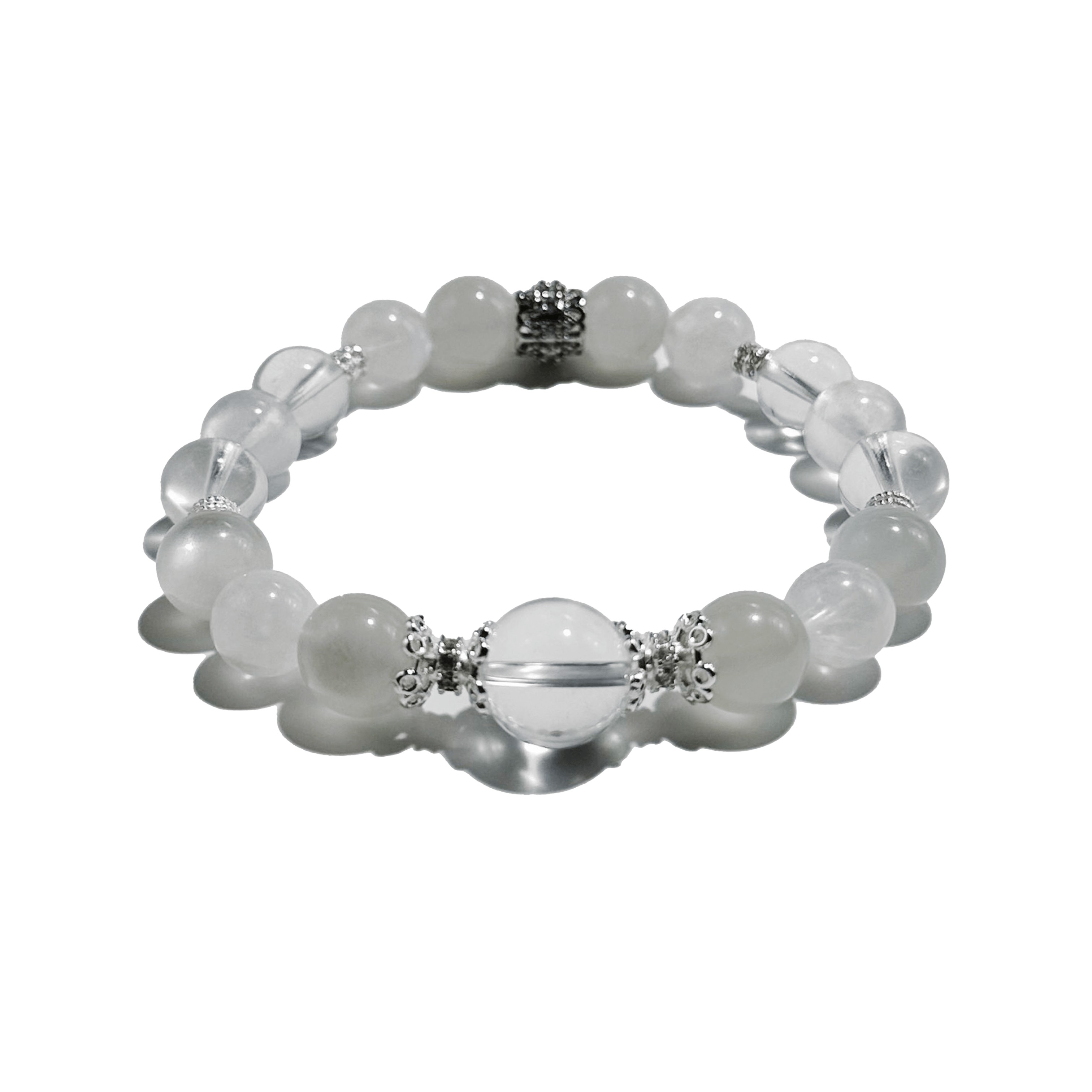 Moonlight Serenity – Moonstone & Clear Quartz Crystal Bracelet - ASTROSOUL