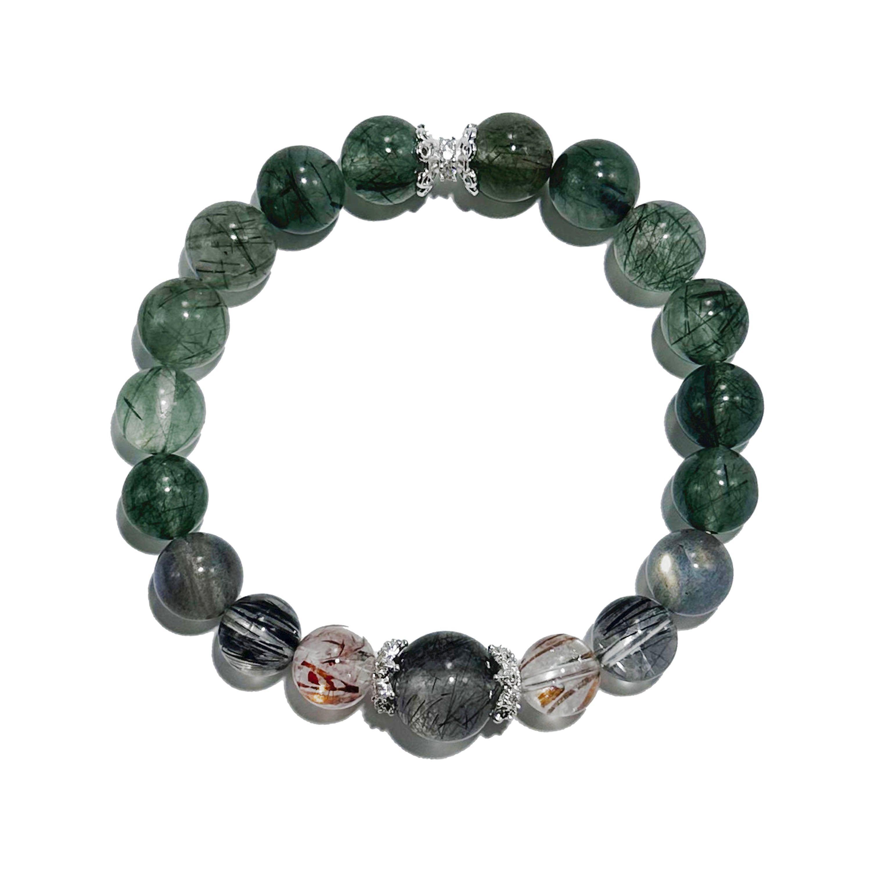 Nature Shield – Green Rutilated Quartz crystal Bracelet - ASTROSOUL