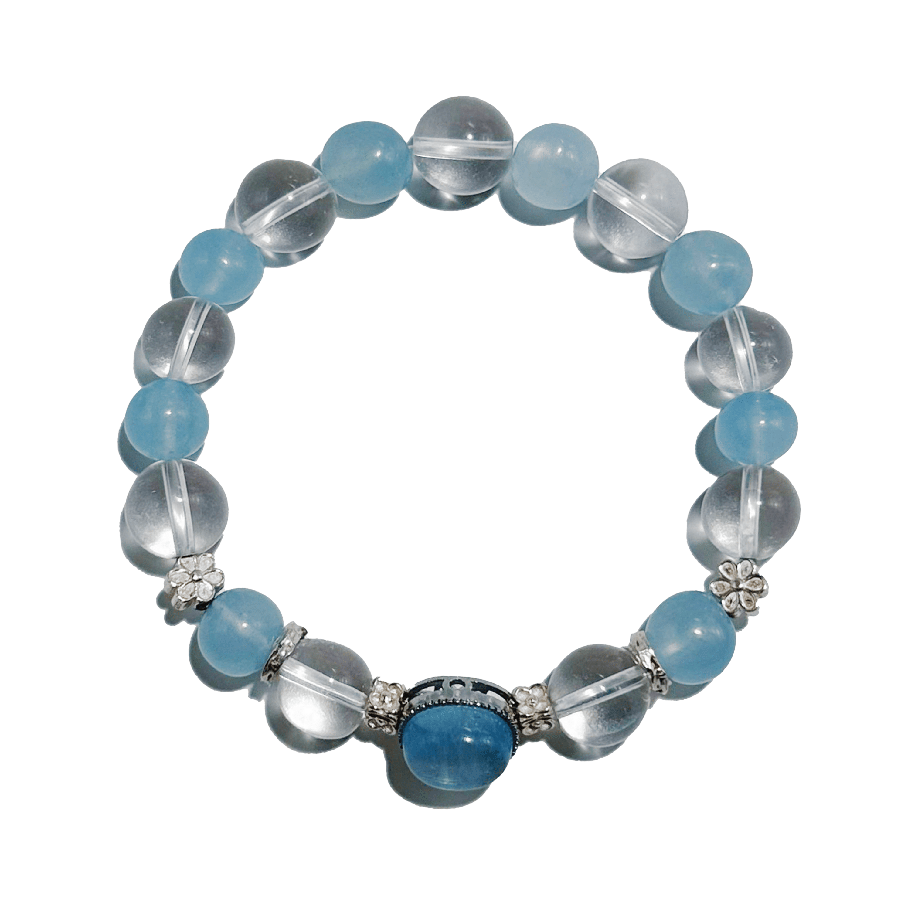 Ocean Serenity – Blue Chalcedony & Quartz crystal Bracelet - ASTROSOUL