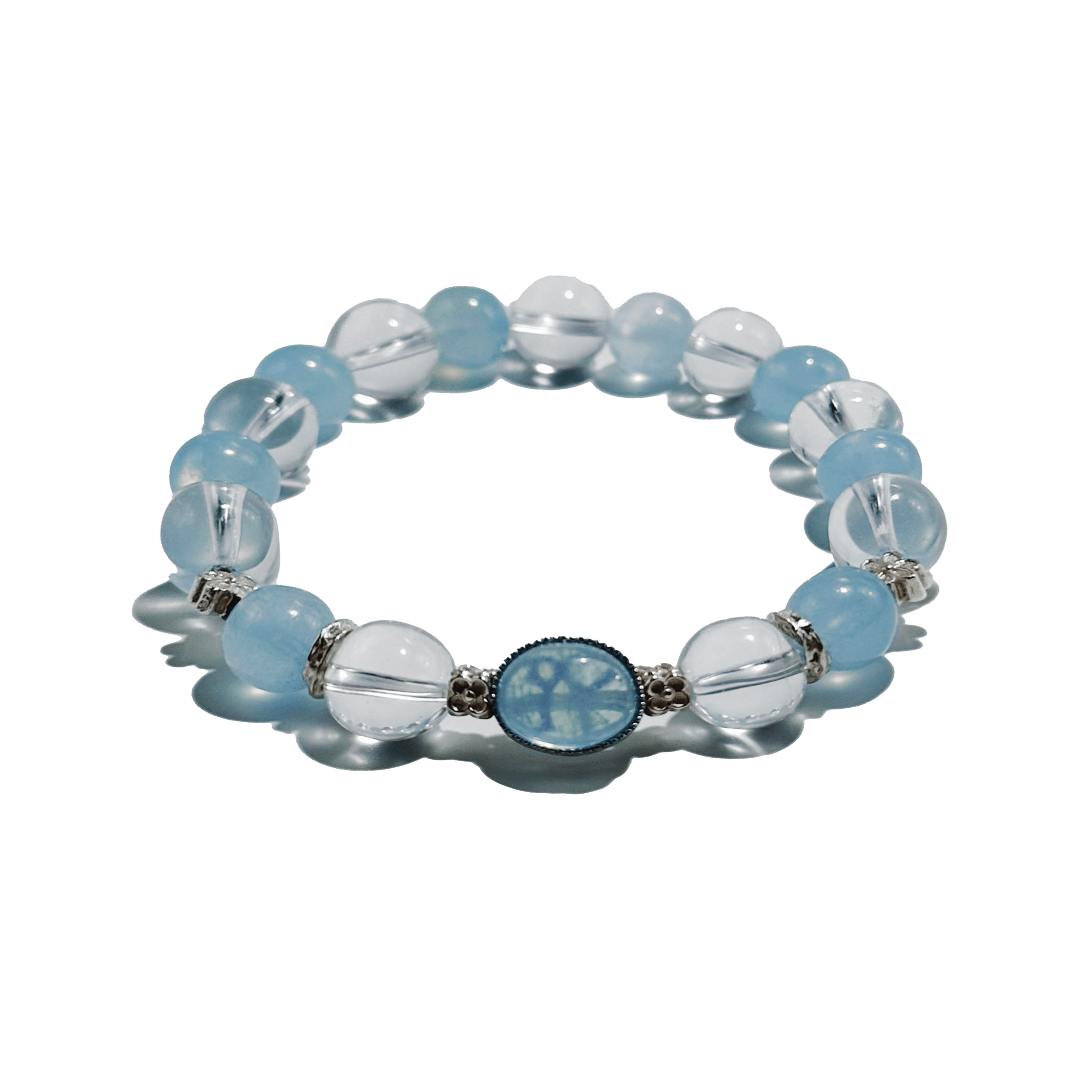 Ocean Serenity – Blue Chalcedony & Quartz crystal Bracelet - ASTROSOUL