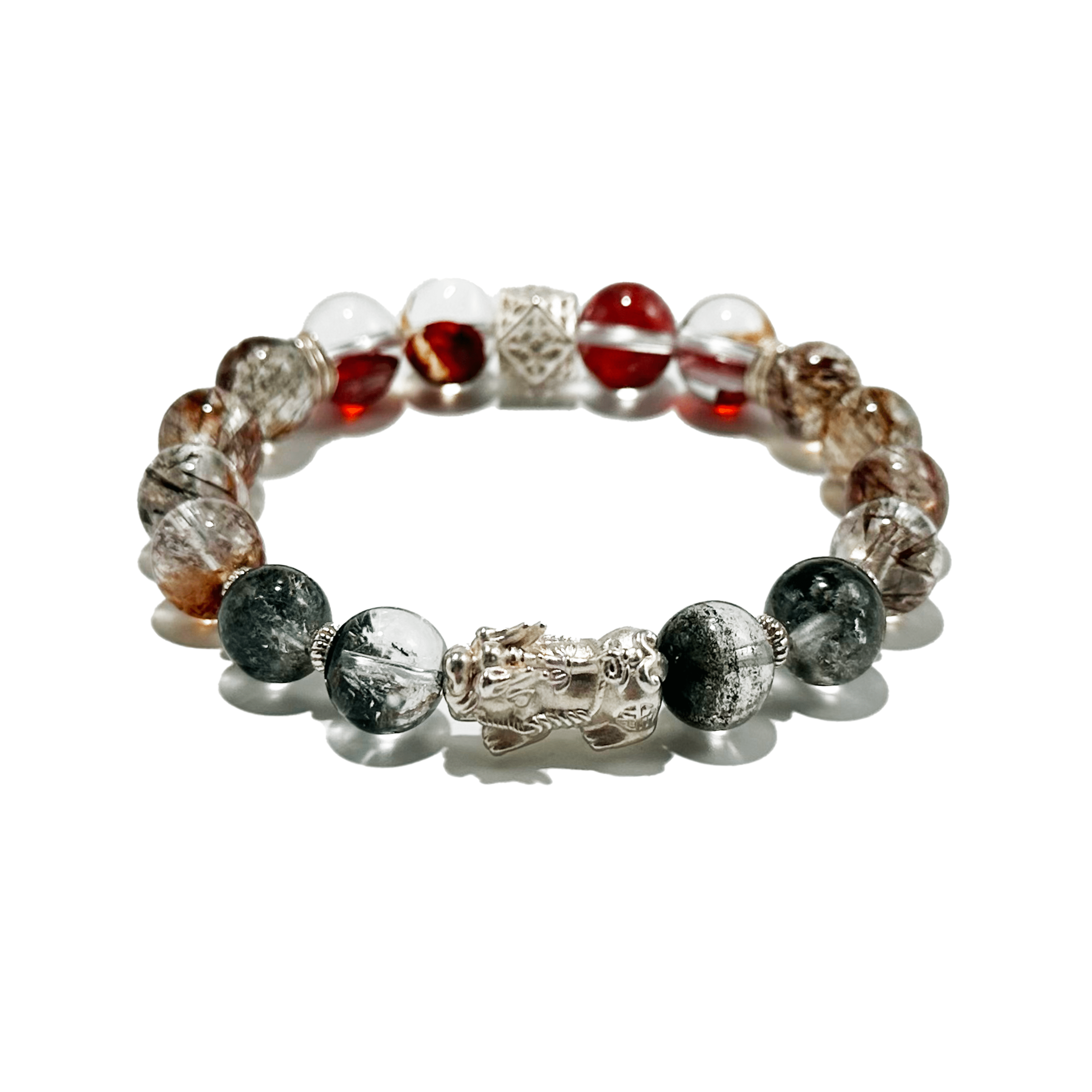 Prosperity Guardian Bracelet – Rutilated Quartz, Garnet & Pixiu - ASTROSOUL
