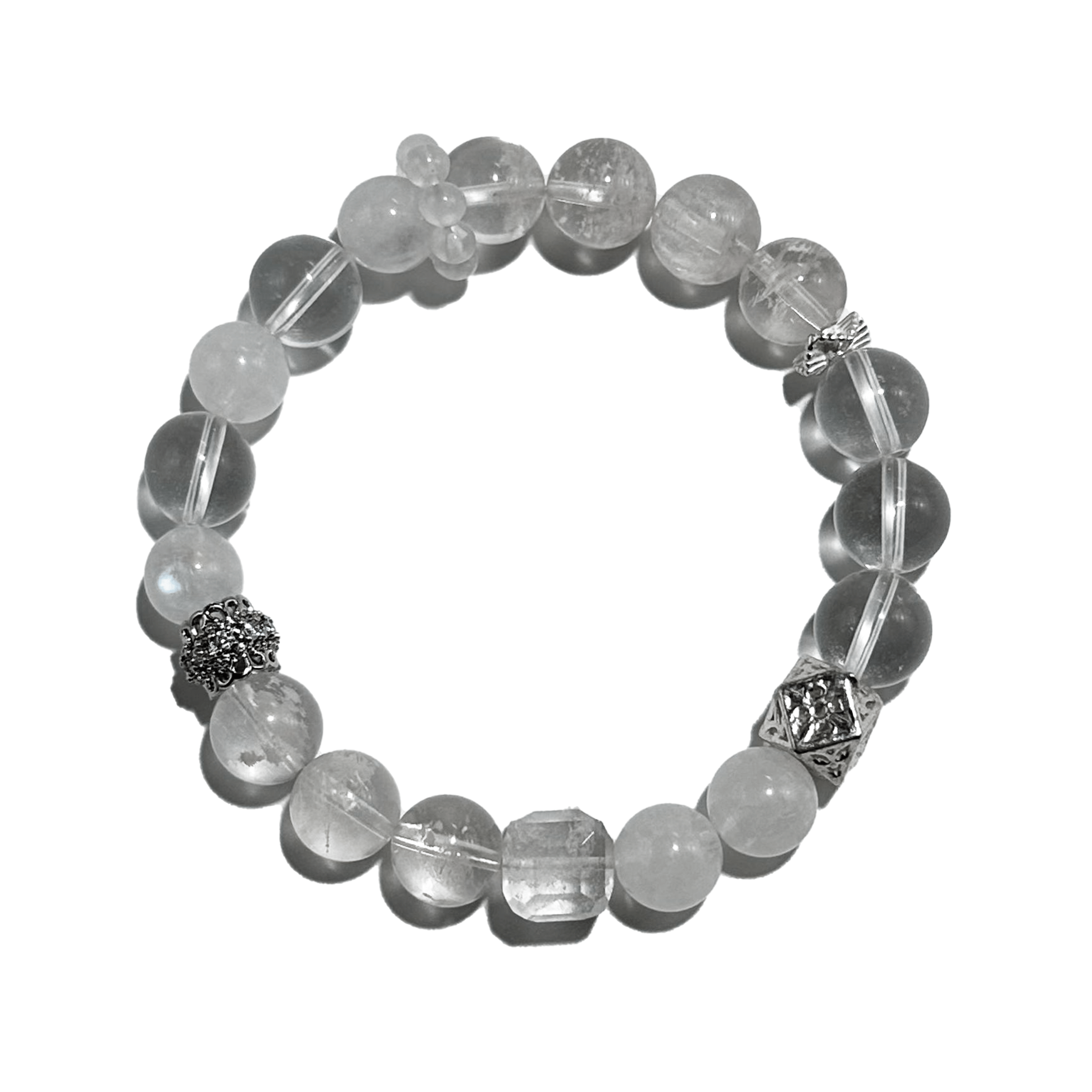 Pure Light – Moonstone & Clear Quartz crystal Bracelet - ASTROSOUL