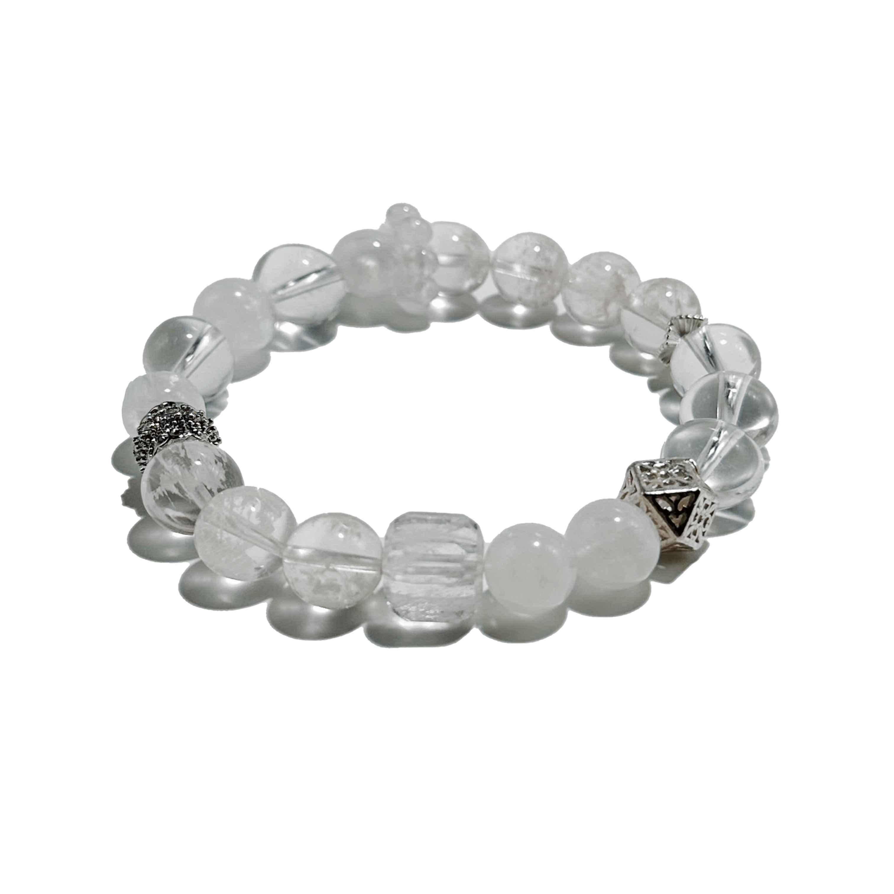Pure Light – Moonstone & Clear Quartz crystal Bracelet - ASTROSOUL