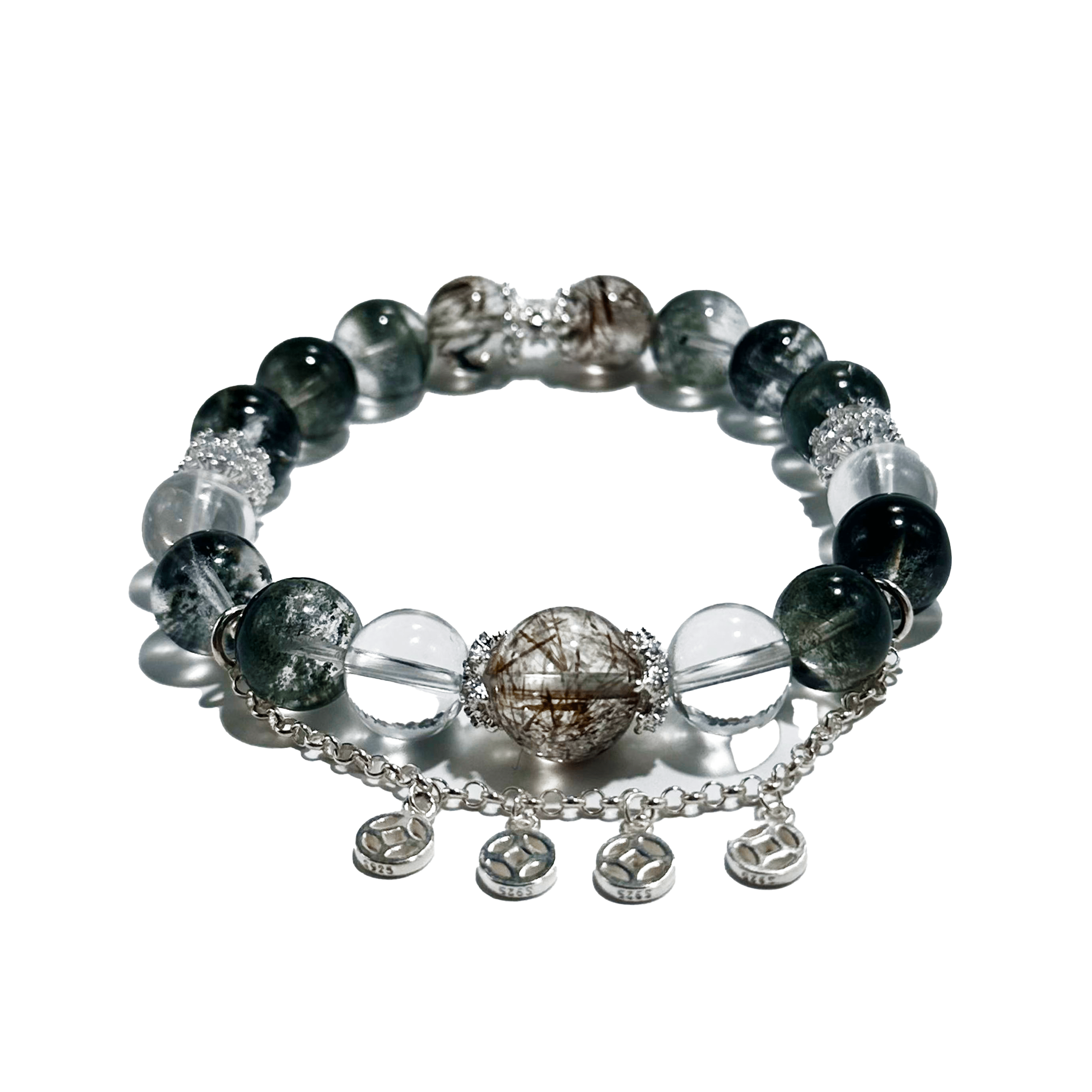 Sacred Grove – Rutilated Quartz & Moss Agate crystal Bracelet - ASTROSOUL
