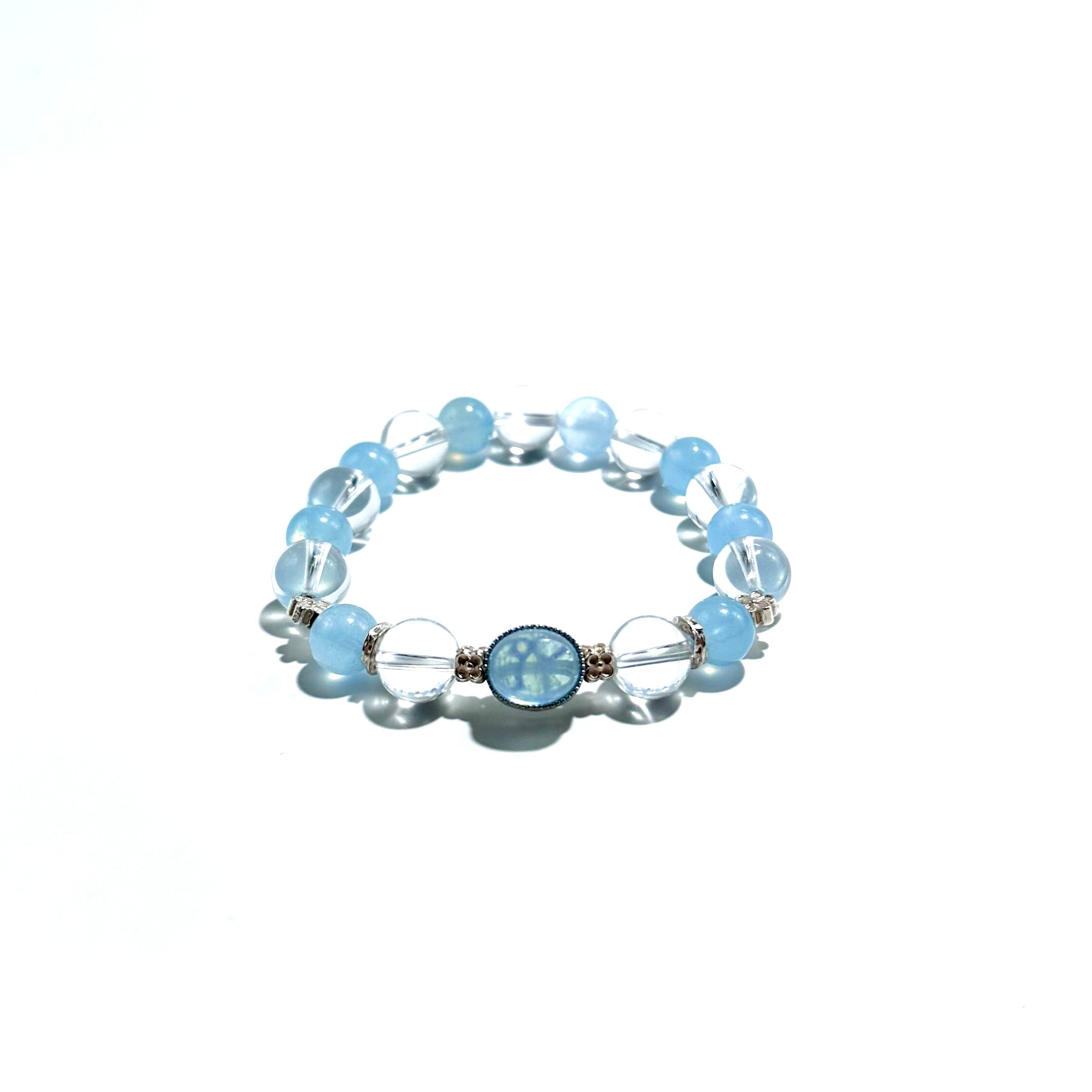 Blue Chalcedony & Quartz crystal Bracelet - ASTROSOUL
