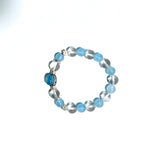 Blue Chalcedony & Quartz crystal Bracelet - ASTROSOUL