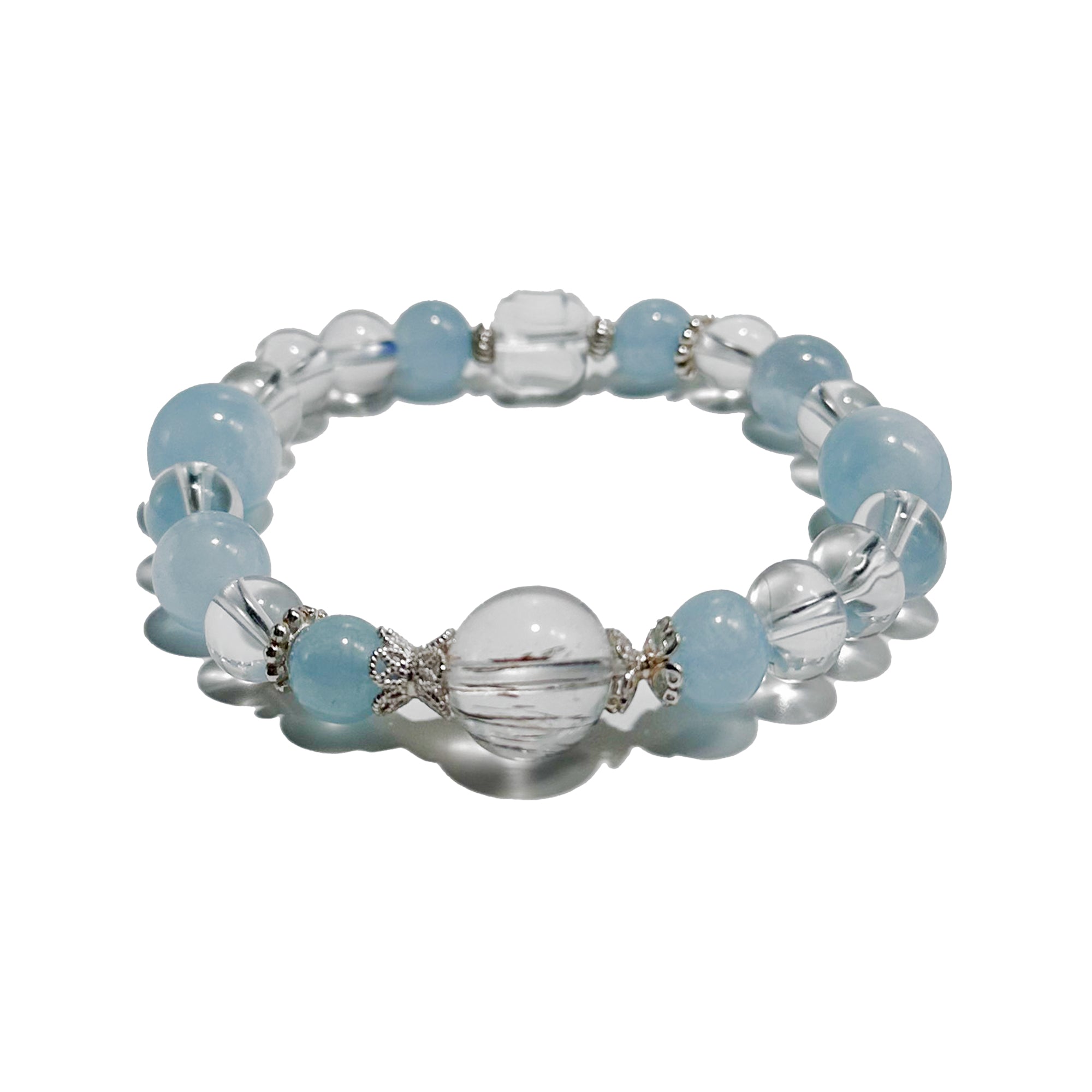 Sky Whisper – Aquamarine & Clear Quartz crystal Bracelet - ASTROSOUL