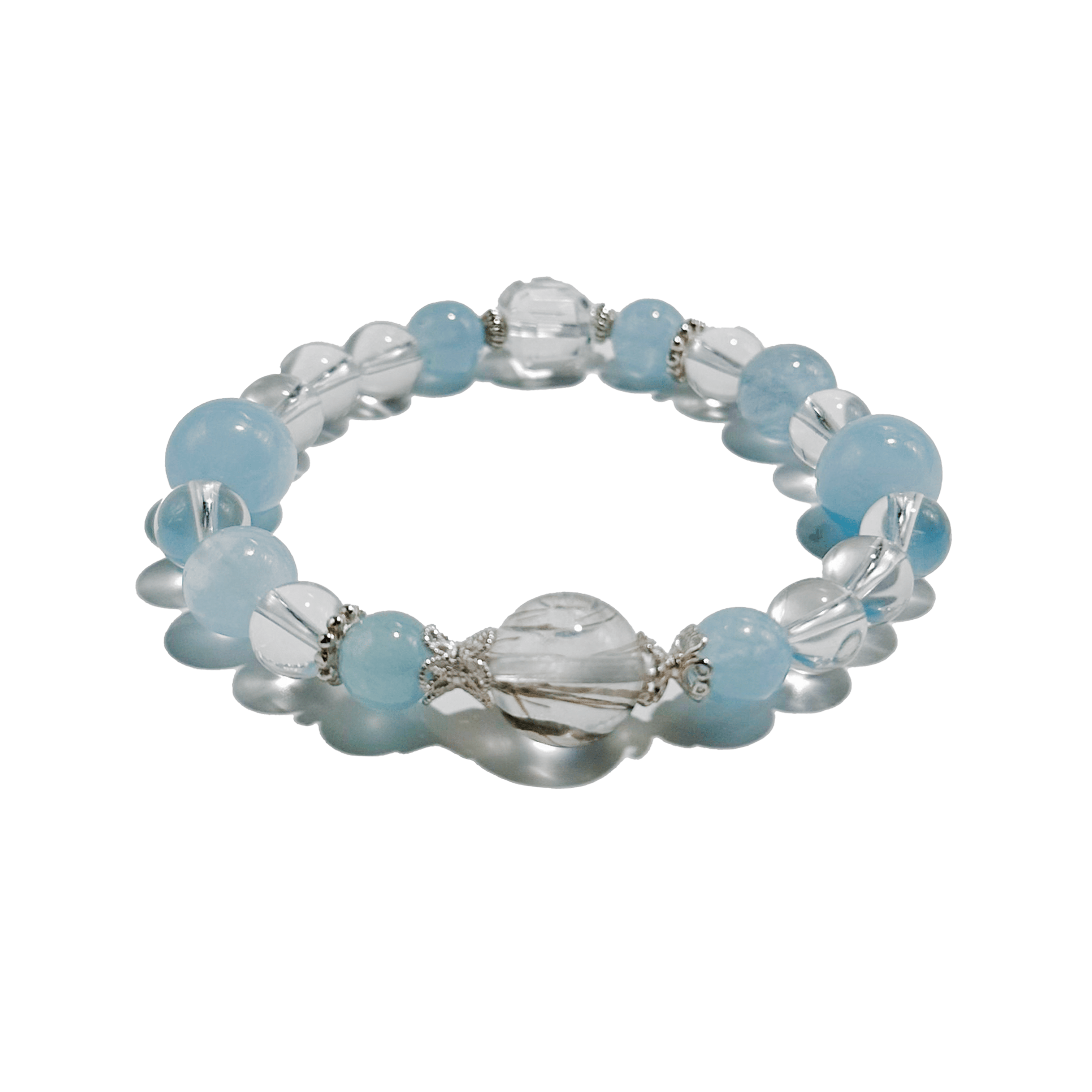 Sky Whisper – Aquamarine & Clear Quartz crystal Bracelet - ASTROSOUL