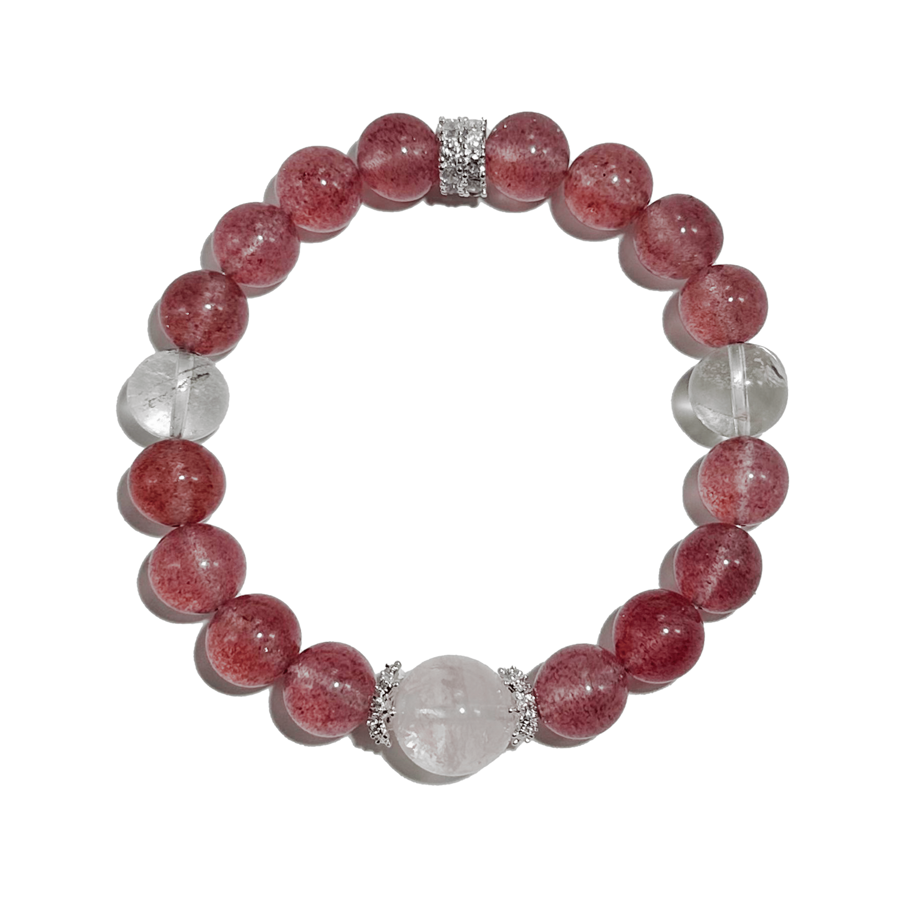 Strawberry Glow Bracelet – StrawberryQuartz & Clear Quartz - ASTROSOUL