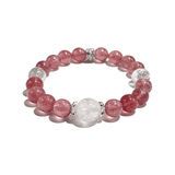Strawberry Glow Bracelet – StrawberryQuartz & Clear Quartz - ASTROSOUL