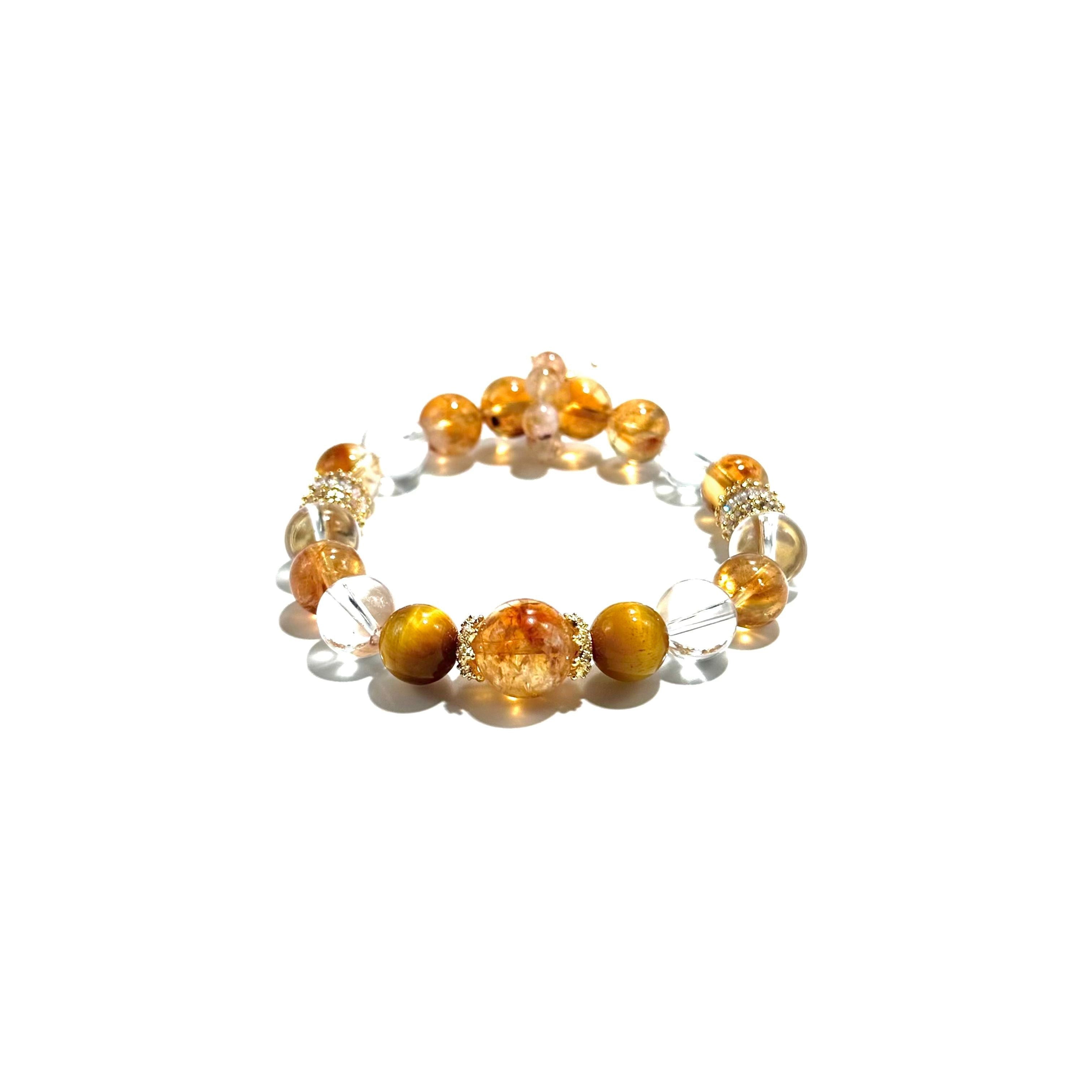 Solar Prosperity – Citrine & Golden Tiger crystal Bracelet
