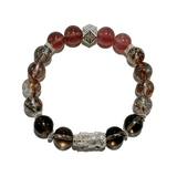 Wealth Guardian Bracelet – Smoky Quartz, Strawberry Quartz & Pixiu - ASTROSOUL