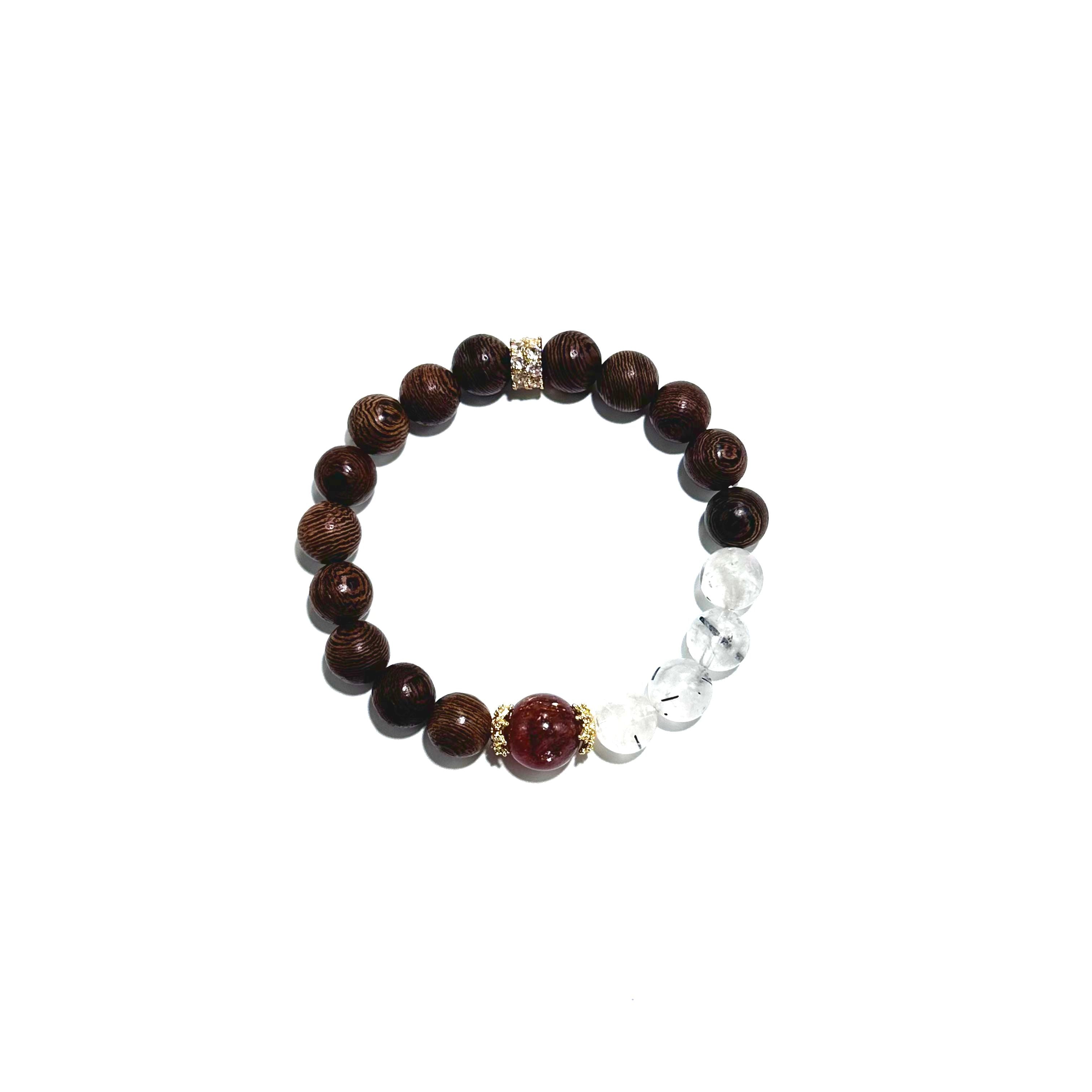 Rose Quartz & Agarwood crystal  Bracelet